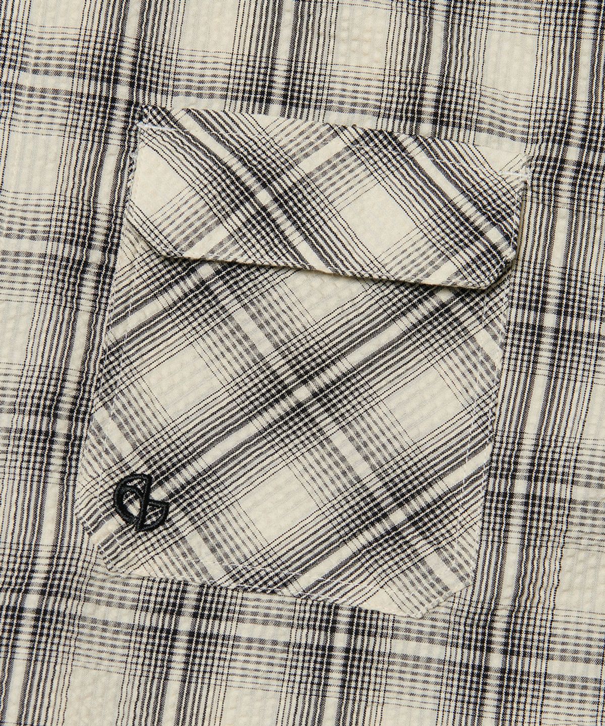 노매뉴얼(NOMANUAL) ROUGH SEERSUCKER CHECK SHIRTS - IVORY