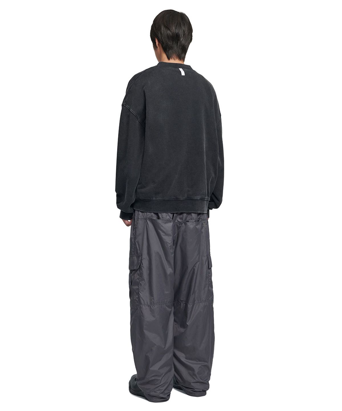 노매뉴얼(NOMANUAL) EMBLEM SWEAT ZIP-UP - WASHED BLACK