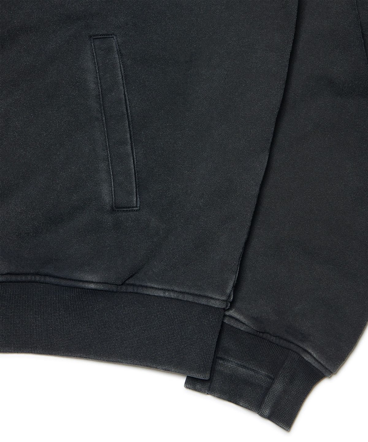 노매뉴얼(NOMANUAL) EMBLEM SWEAT ZIP-UP - WASHED BLACK