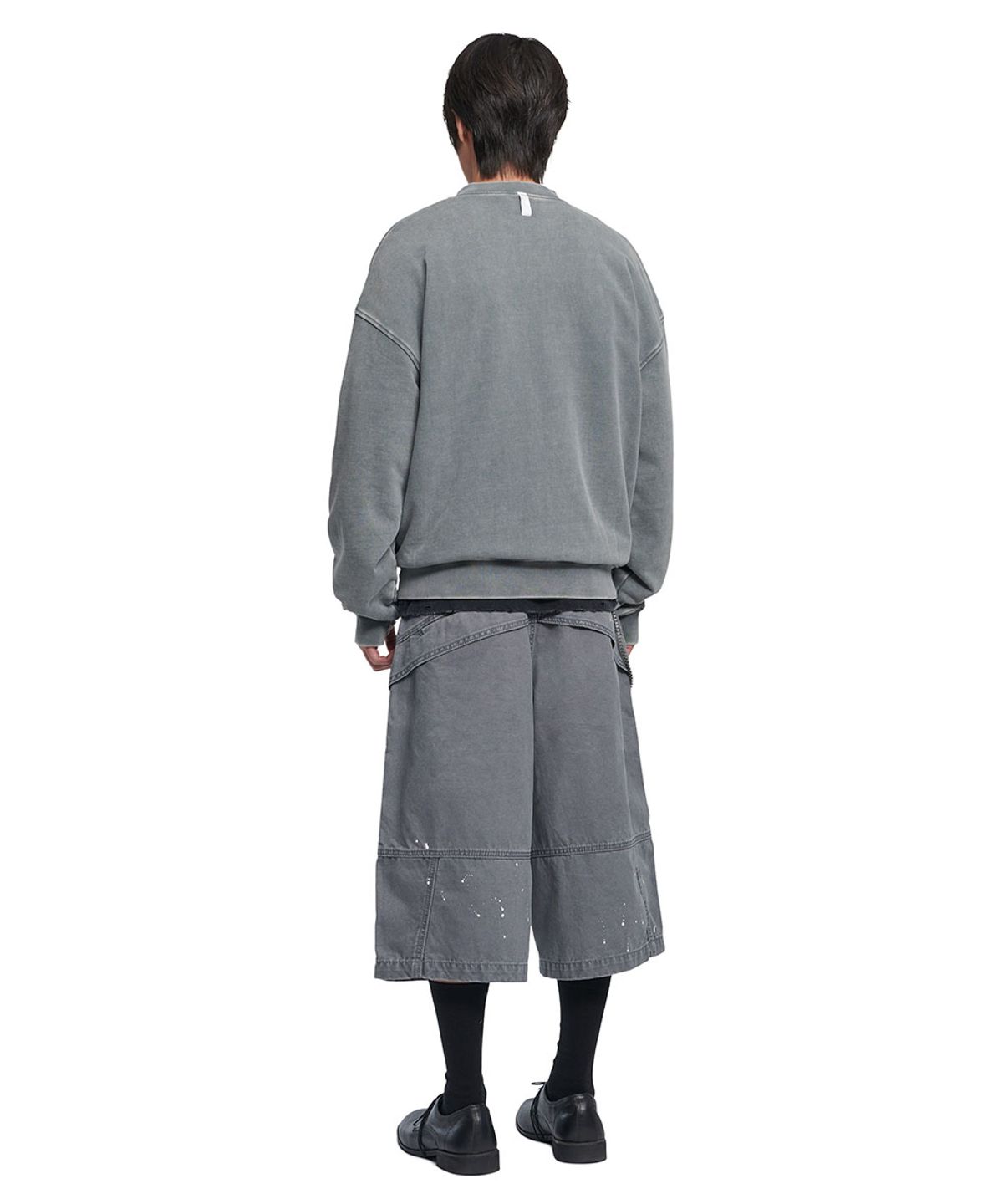 노매뉴얼(NOMANUAL) EMBLEM SWEAT ZIP-UP - WASHED GRAY