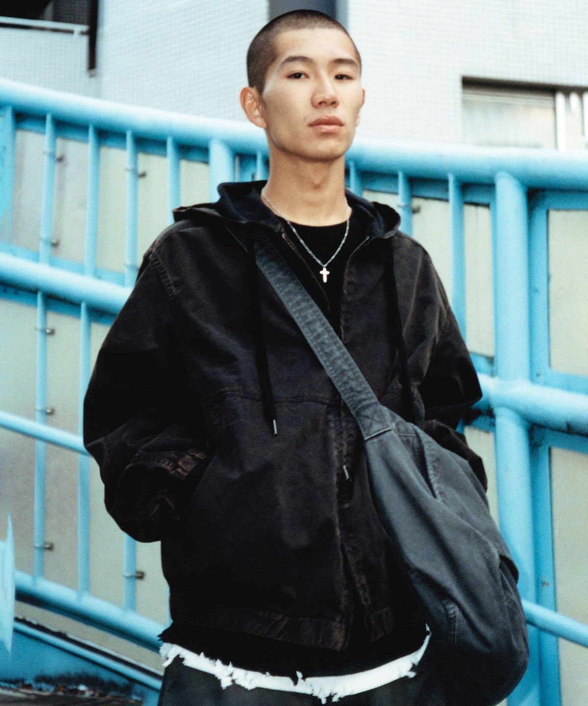 노매뉴얼(NOMANUAL) W.C HOODED JACKET - BLEACHED BLACK