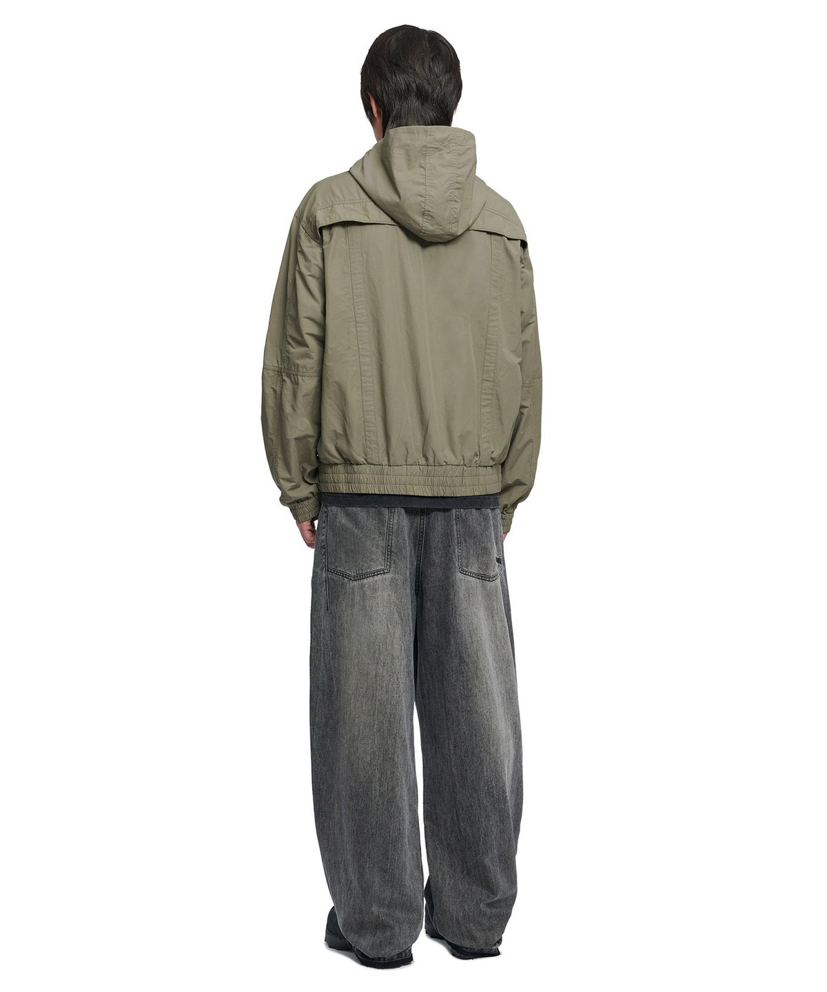노매뉴얼(NOMANUAL) SLASH HOODED JACKET - LIGHT KHAKI