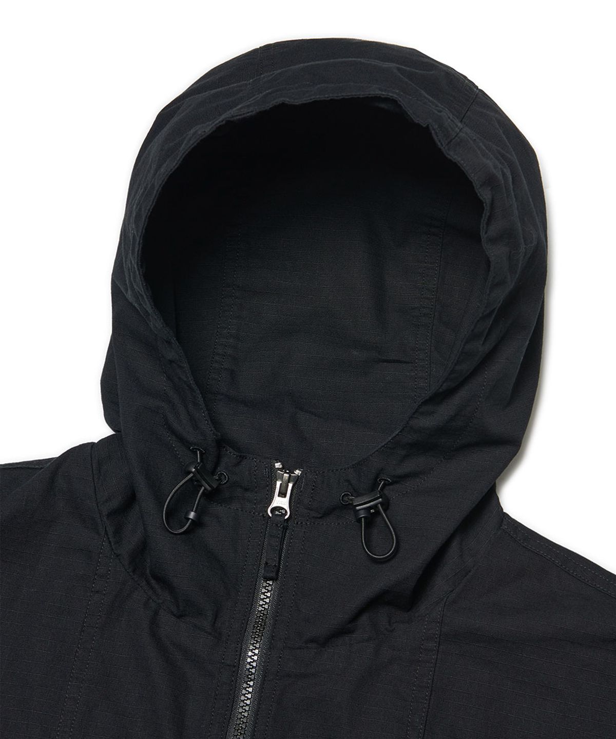 노매뉴얼(NOMANUAL) WASHED HOODED JACKET - BLACK