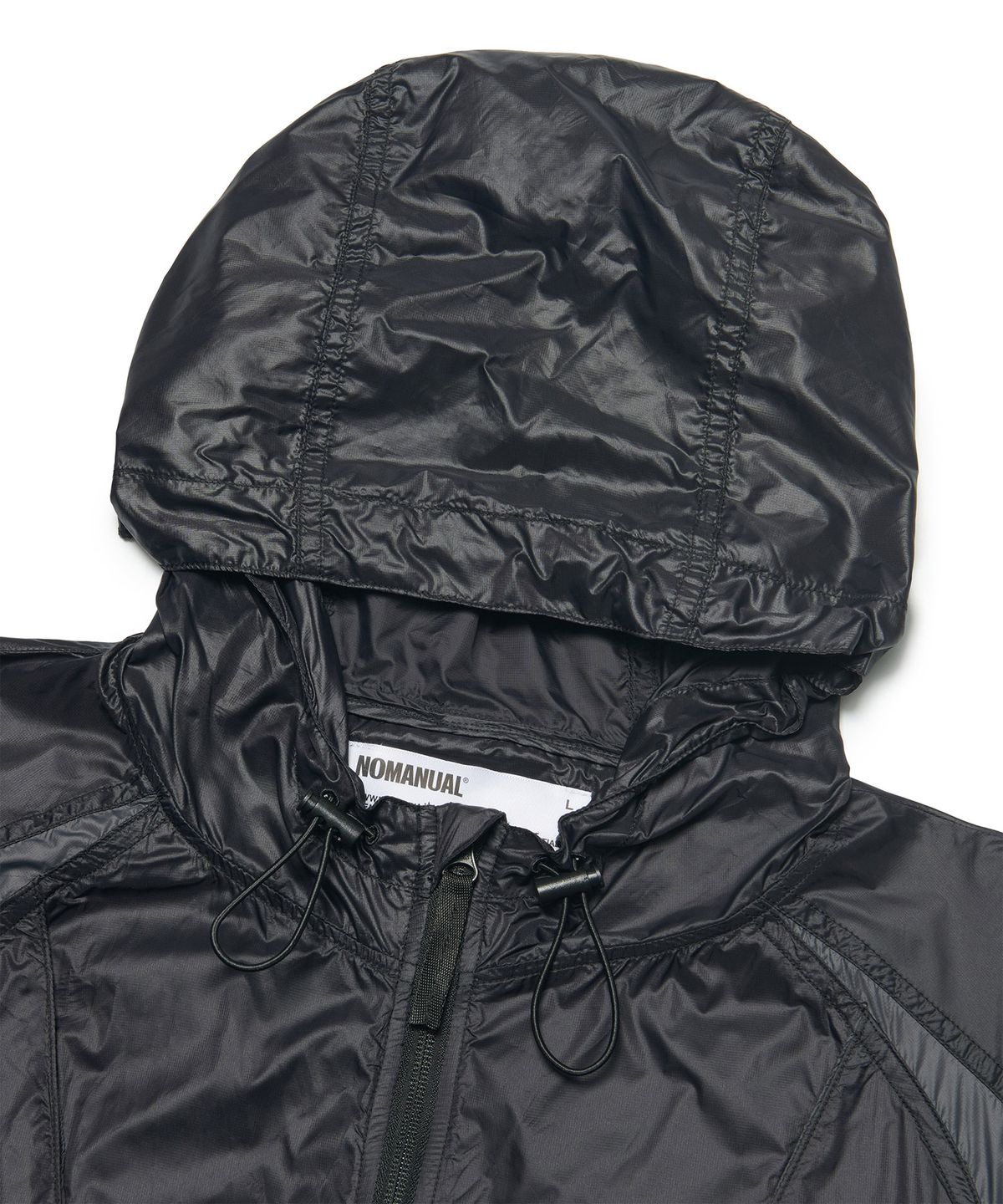 노매뉴얼(NOMANUAL) LIGHT SLASH JACKET - GLOSSY BLACK