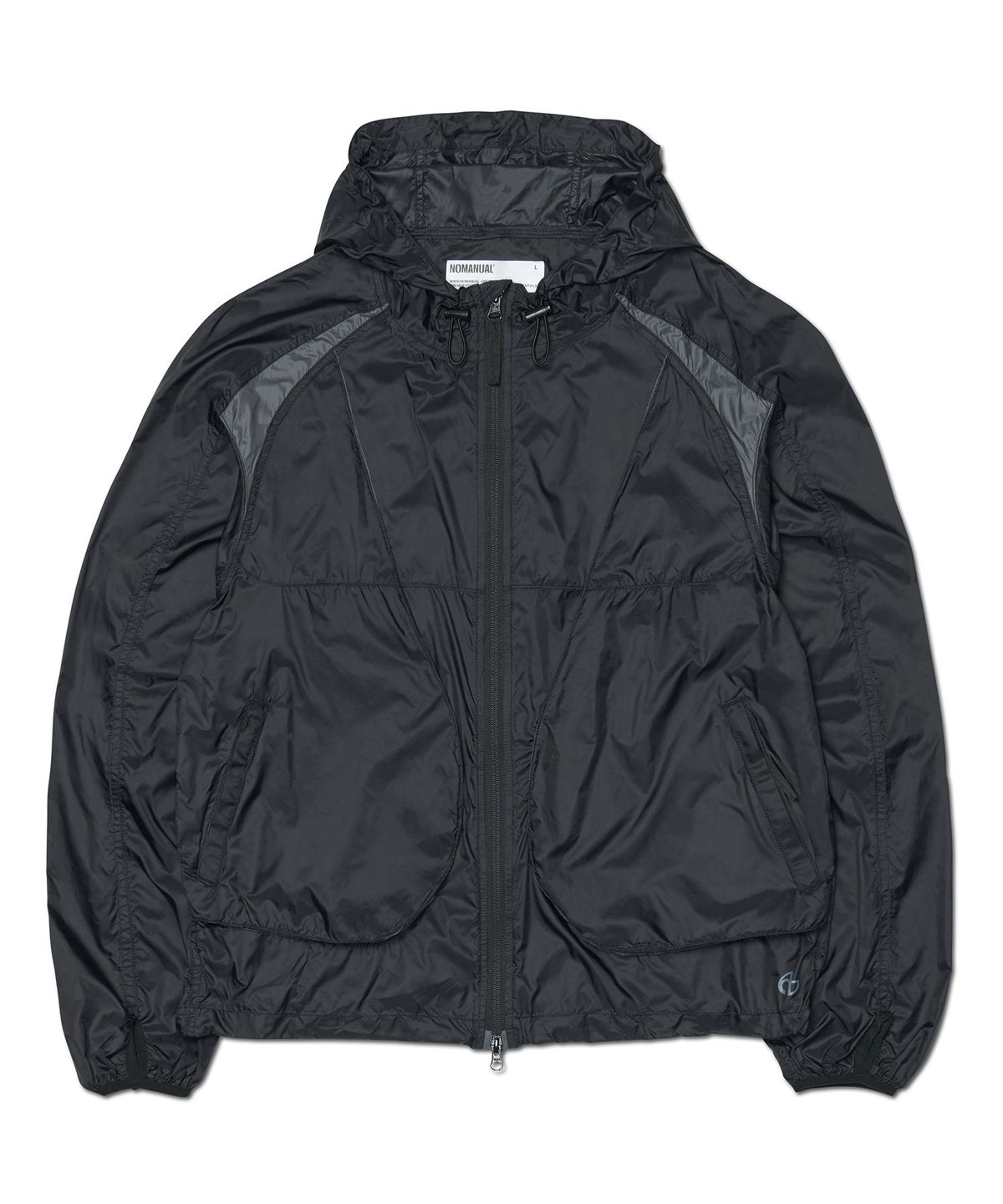 노매뉴얼(NOMANUAL) LIGHT SLASH JACKET - GLOSSY BLACK