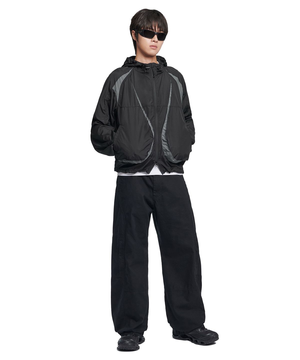 노매뉴얼(NOMANUAL) LIGHT SLASH JACKET - BLACK