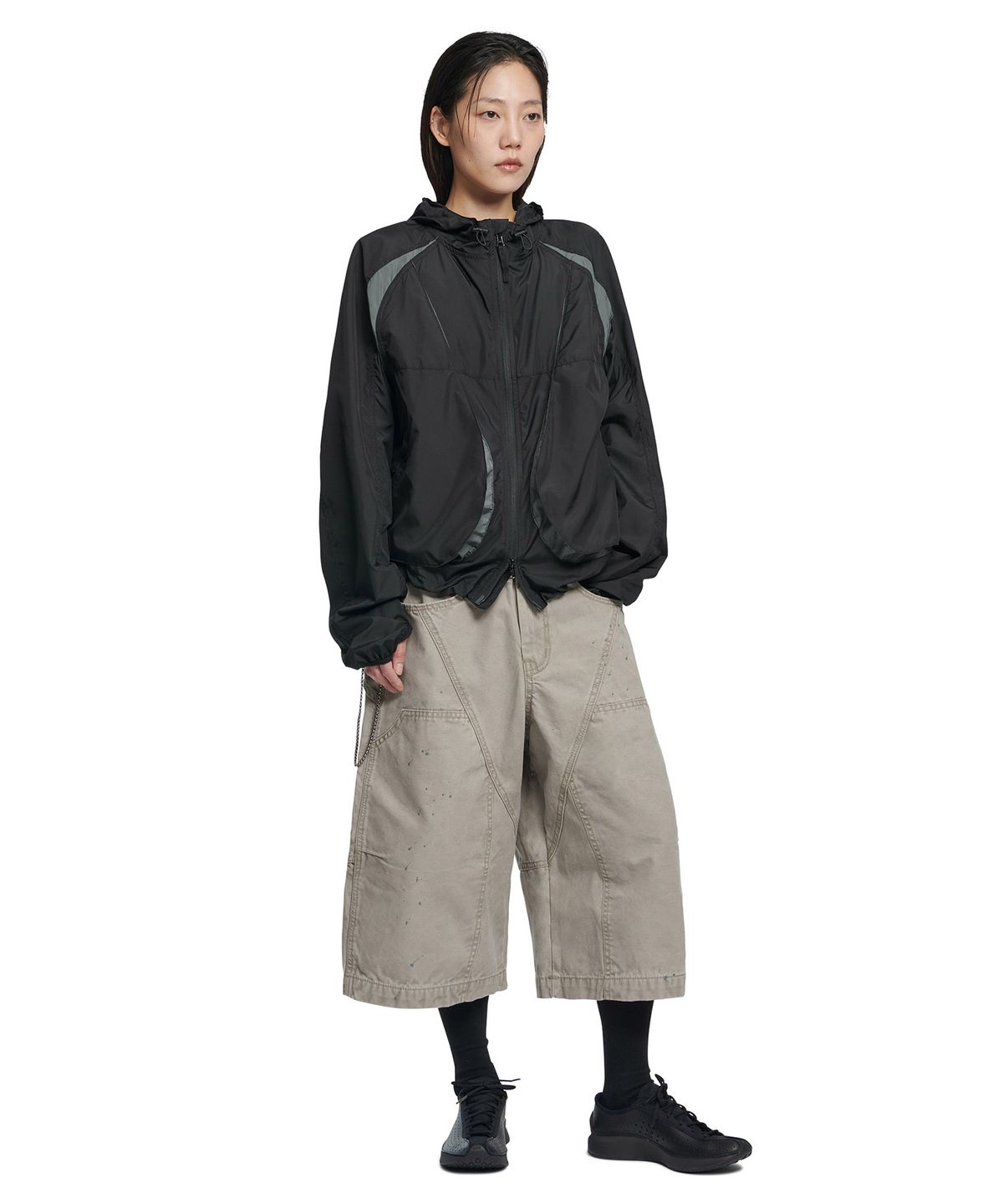 노매뉴얼(NOMANUAL) LIGHT SLASH JACKET - BLACK