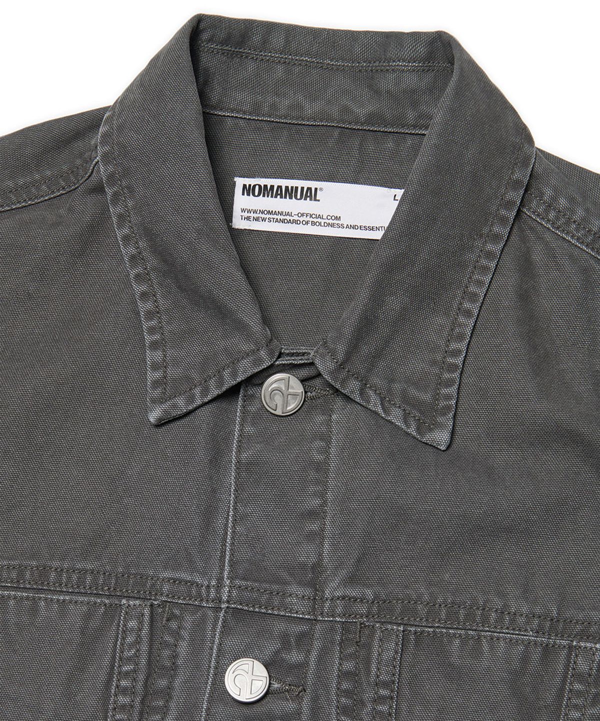 노매뉴얼(NOMANUAL) ROUGH CUT TRUCKER JACKET - WASHED CHARCOAL
