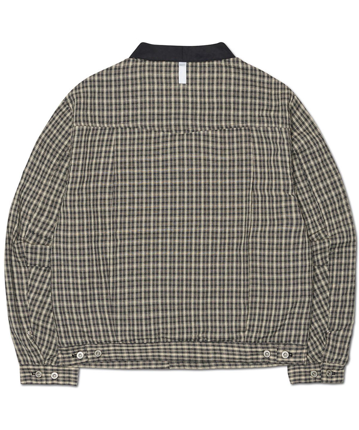 노매뉴얼(NOMANUAL) CHECK TRUCKER JACKET - WASHED BLACK