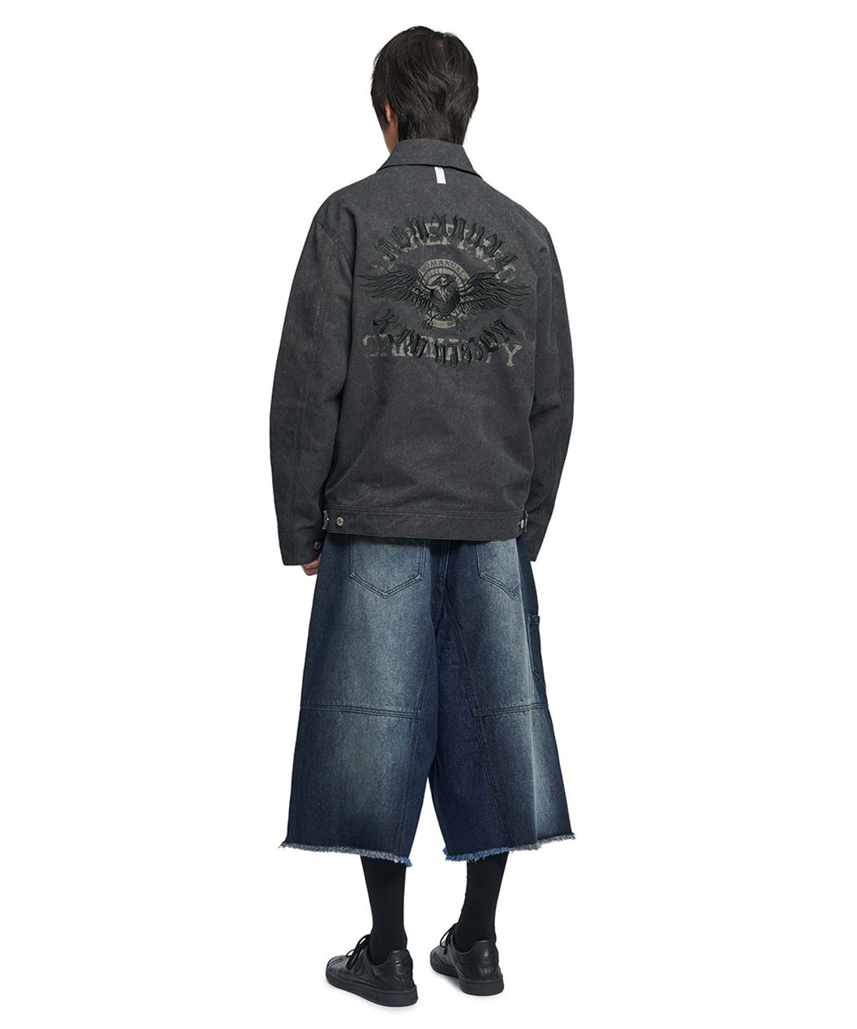 노매뉴얼(NOMANUAL) E.S WASHED WORK JACKET - WASHED BLACK