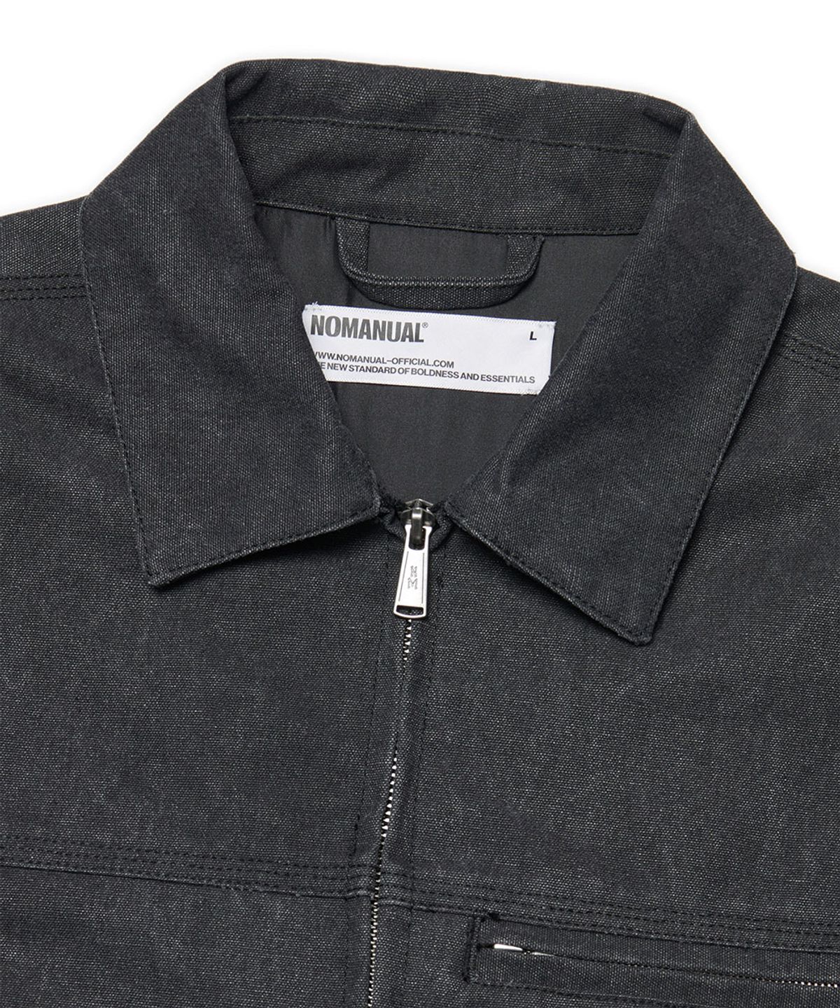 노매뉴얼(NOMANUAL) E.S WASHED WORK JACKET - WASHED BLACK