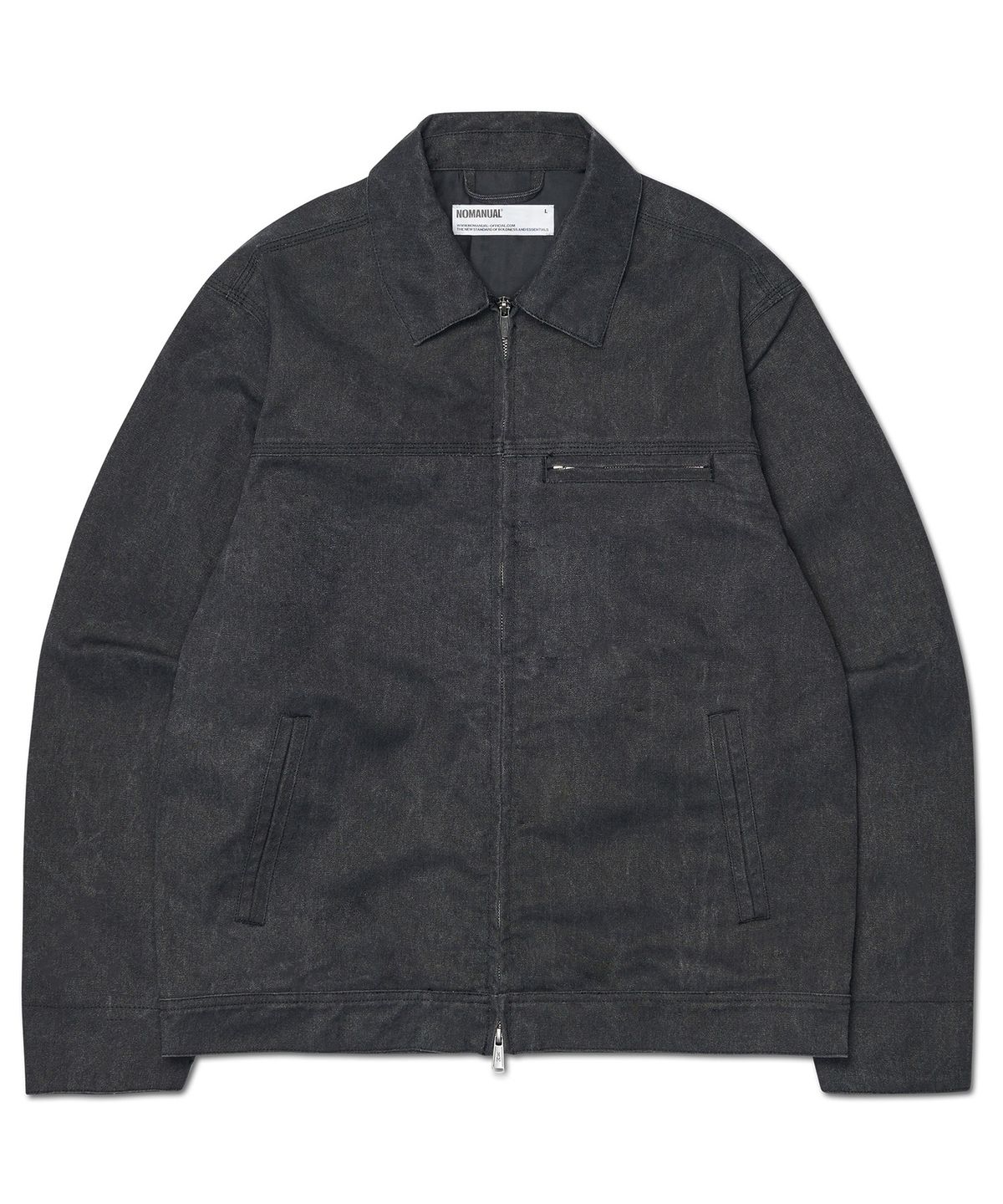노매뉴얼(NOMANUAL) E.S WASHED WORK JACKET - WASHED BLACK