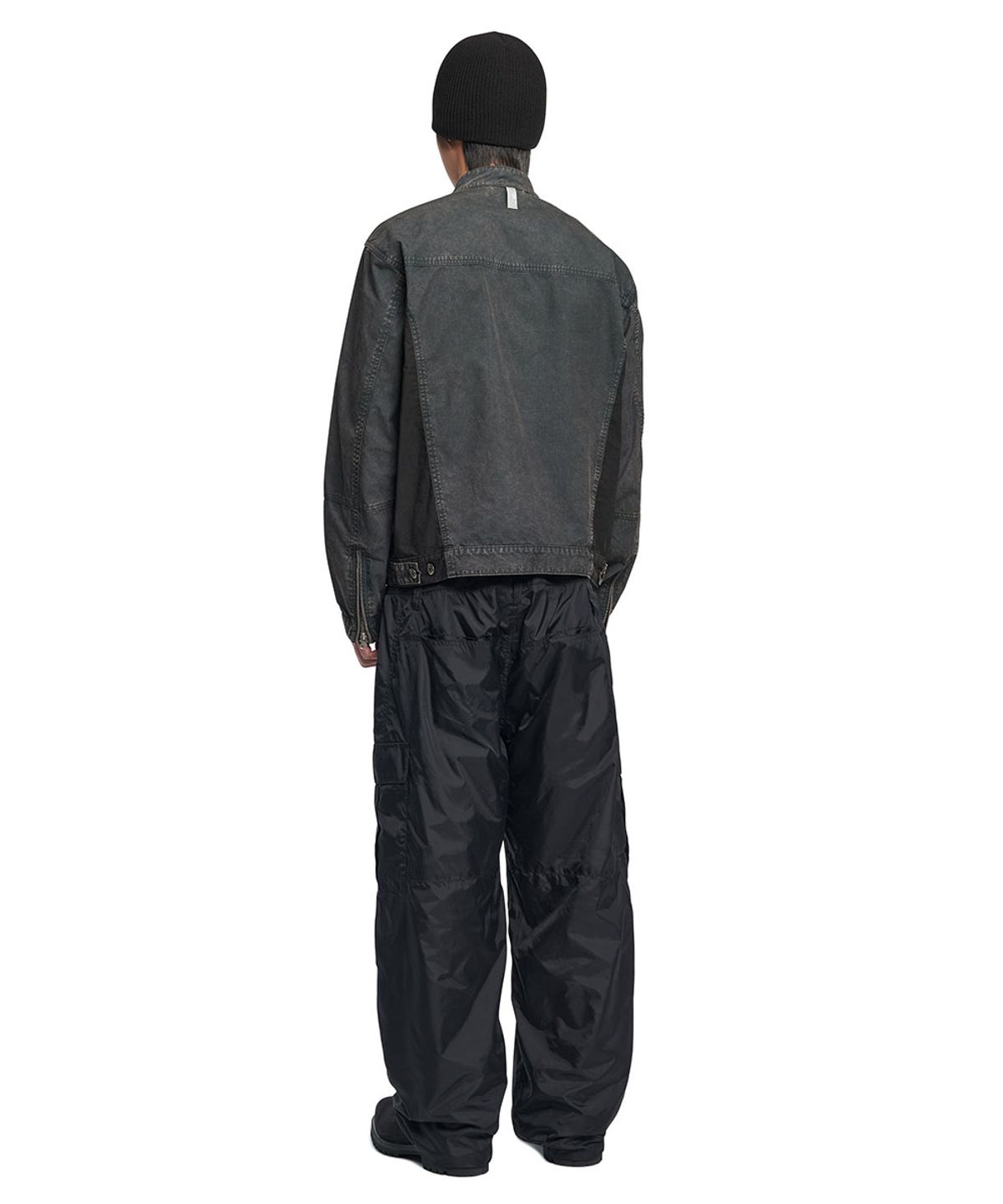 노매뉴얼(NOMANUAL) OVERDYED TWO-TONE JACKET - BLACK