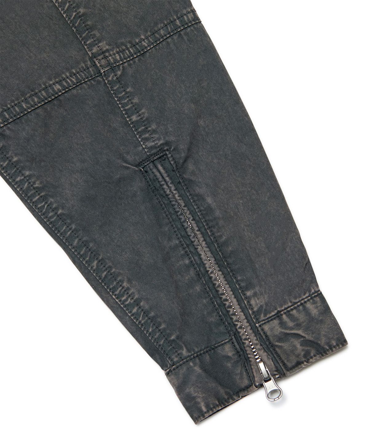 노매뉴얼(NOMANUAL) OVERDYED TWO-TONE JACKET - BLACK