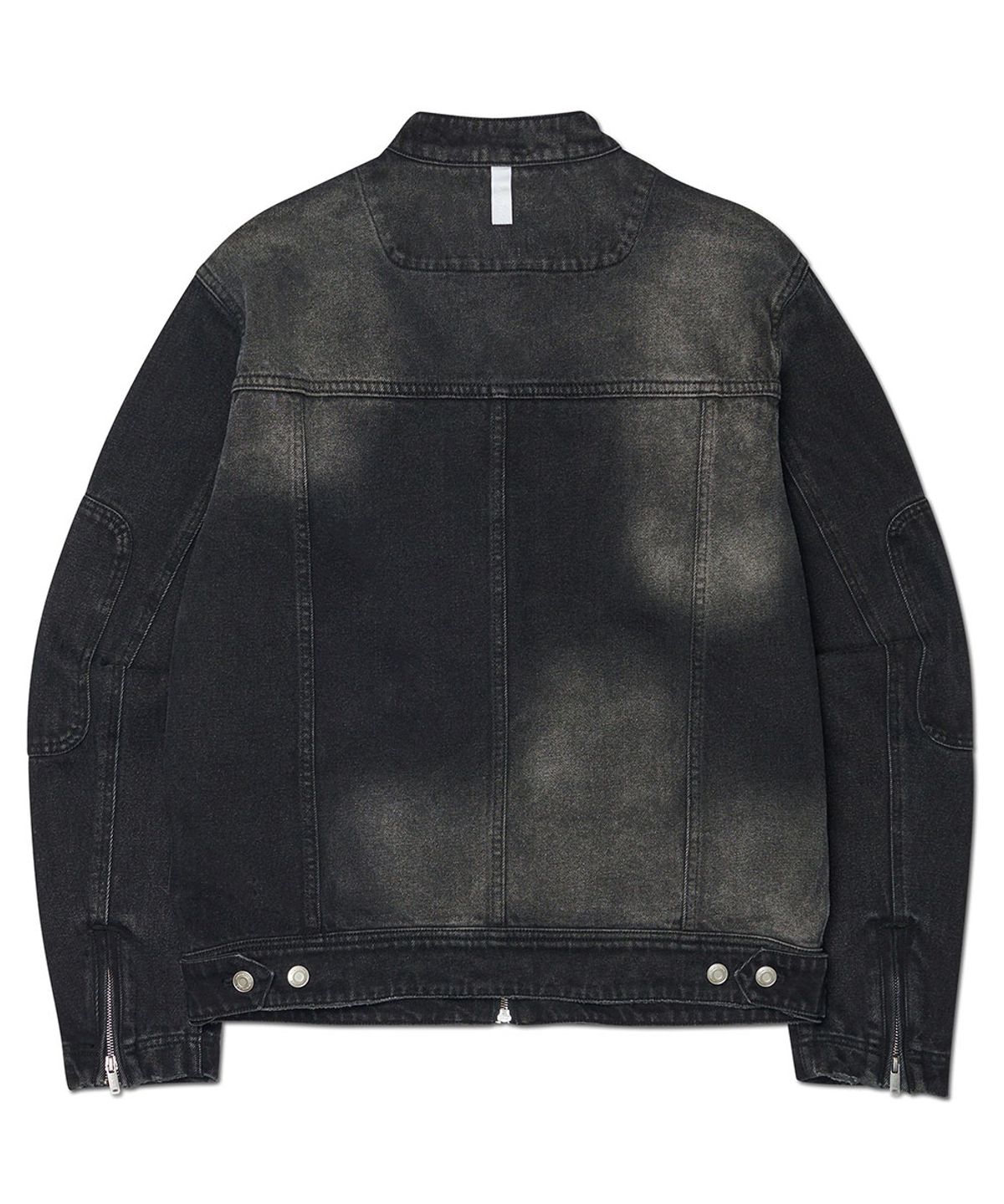 노매뉴얼(NOMANUAL) WASHED DENIM RIDER JACKET - WASHED BLACK