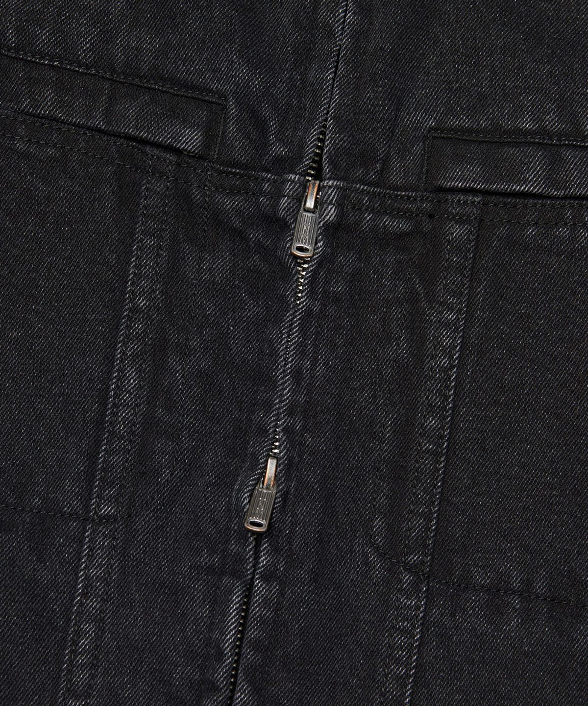 노매뉴얼(NOMANUAL) WASHED DENIM RIDER JACKET - WASHED BLACK