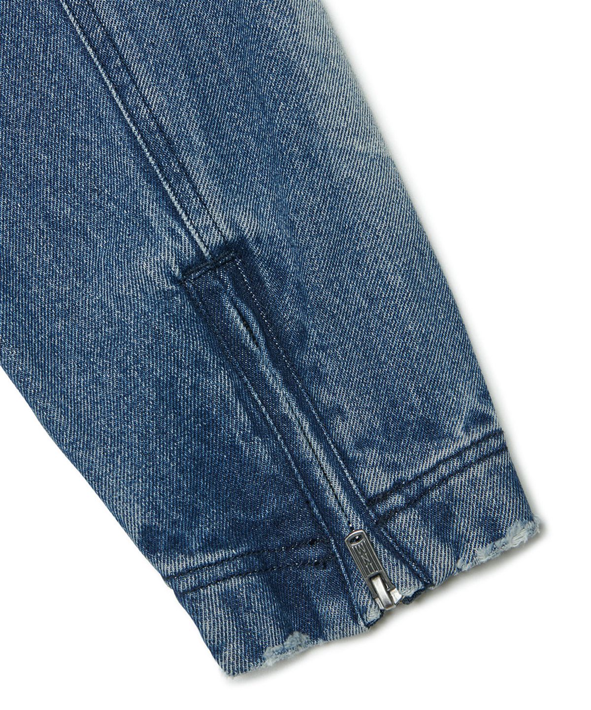 노매뉴얼(NOMANUAL) WASHED DENIM RIDER JACKET - WASHED BLUE