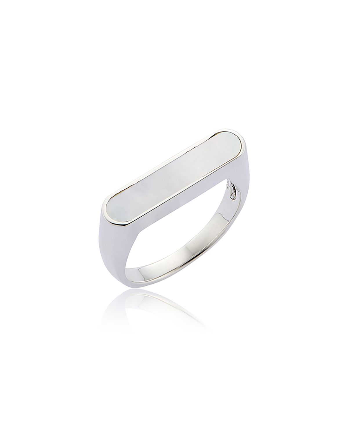그라스마티네(GRASSE MATINEE) Bar Stone Ring White