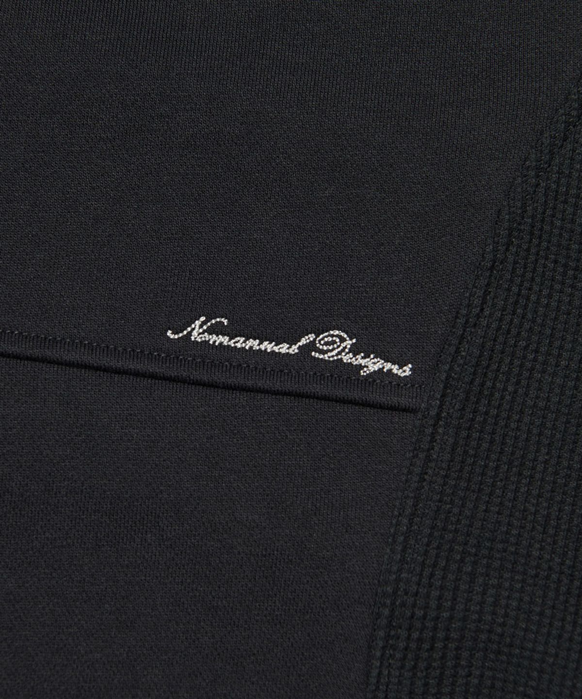 노매뉴얼(NOMANUAL) NM WAFFLE BLENDED JERSEY - BLACK