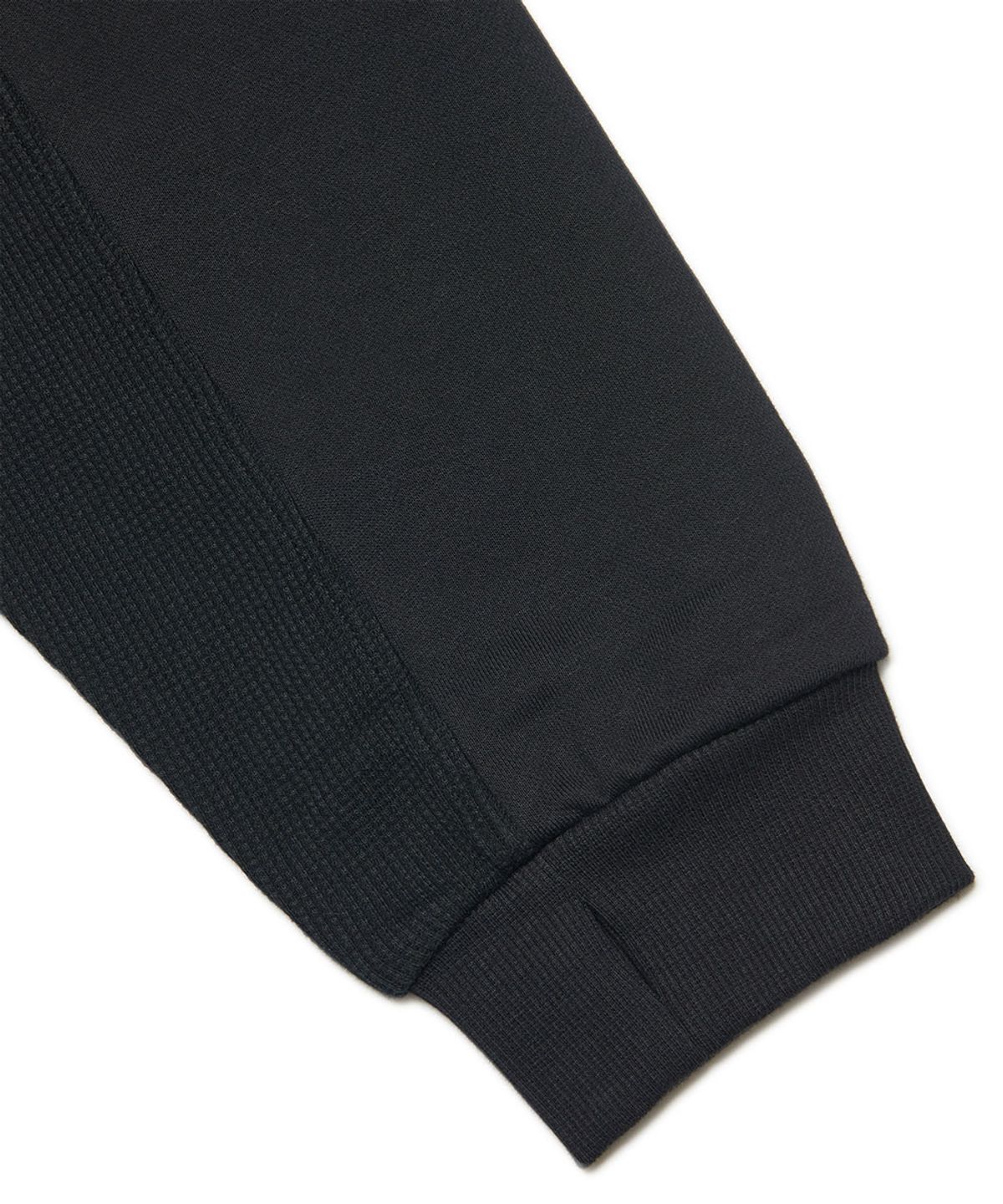 노매뉴얼(NOMANUAL) NM WAFFLE BLENDED JERSEY - BLACK