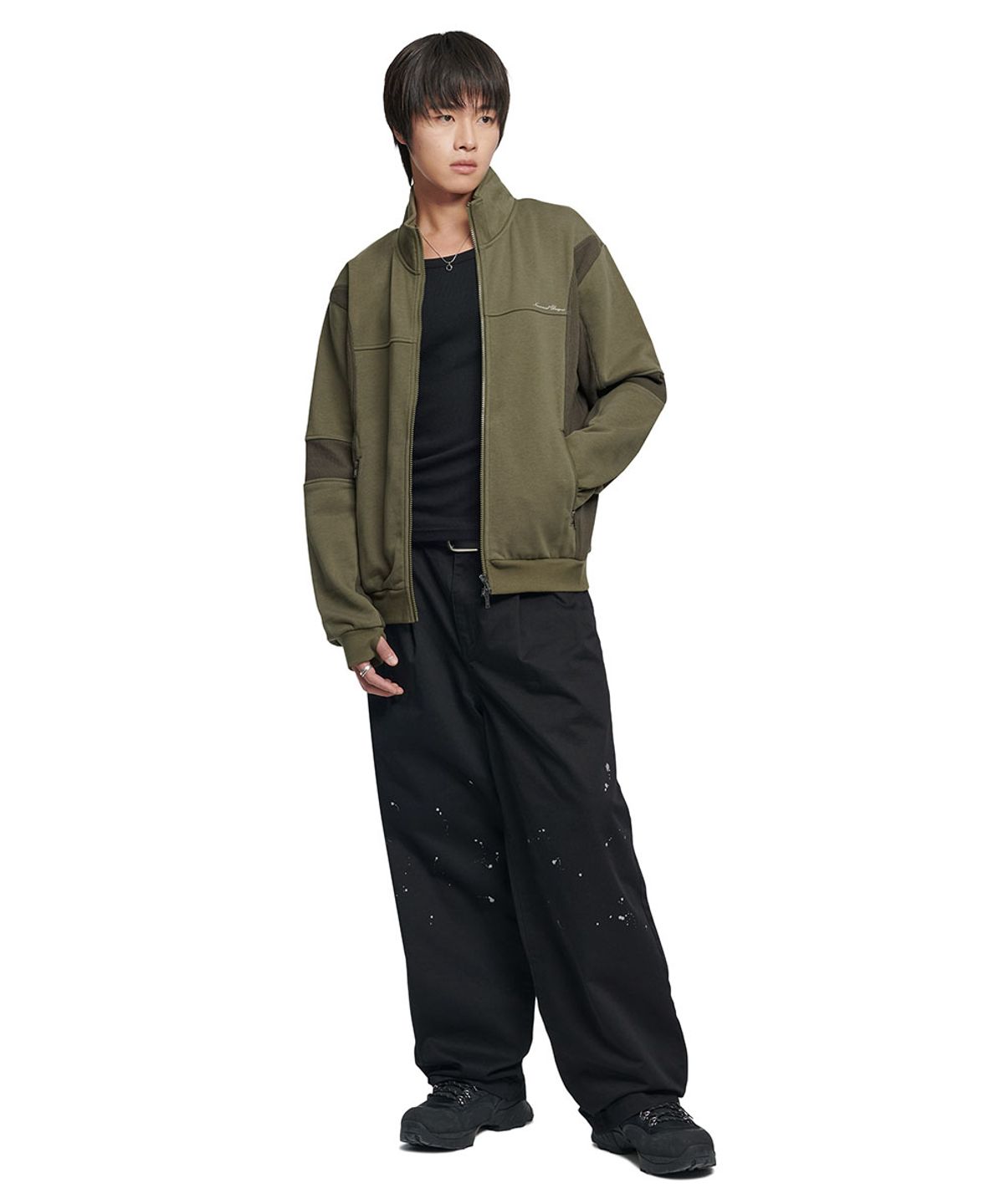 노매뉴얼(NOMANUAL) NM WAFFLE BLENDED JERSEY - KHAKI