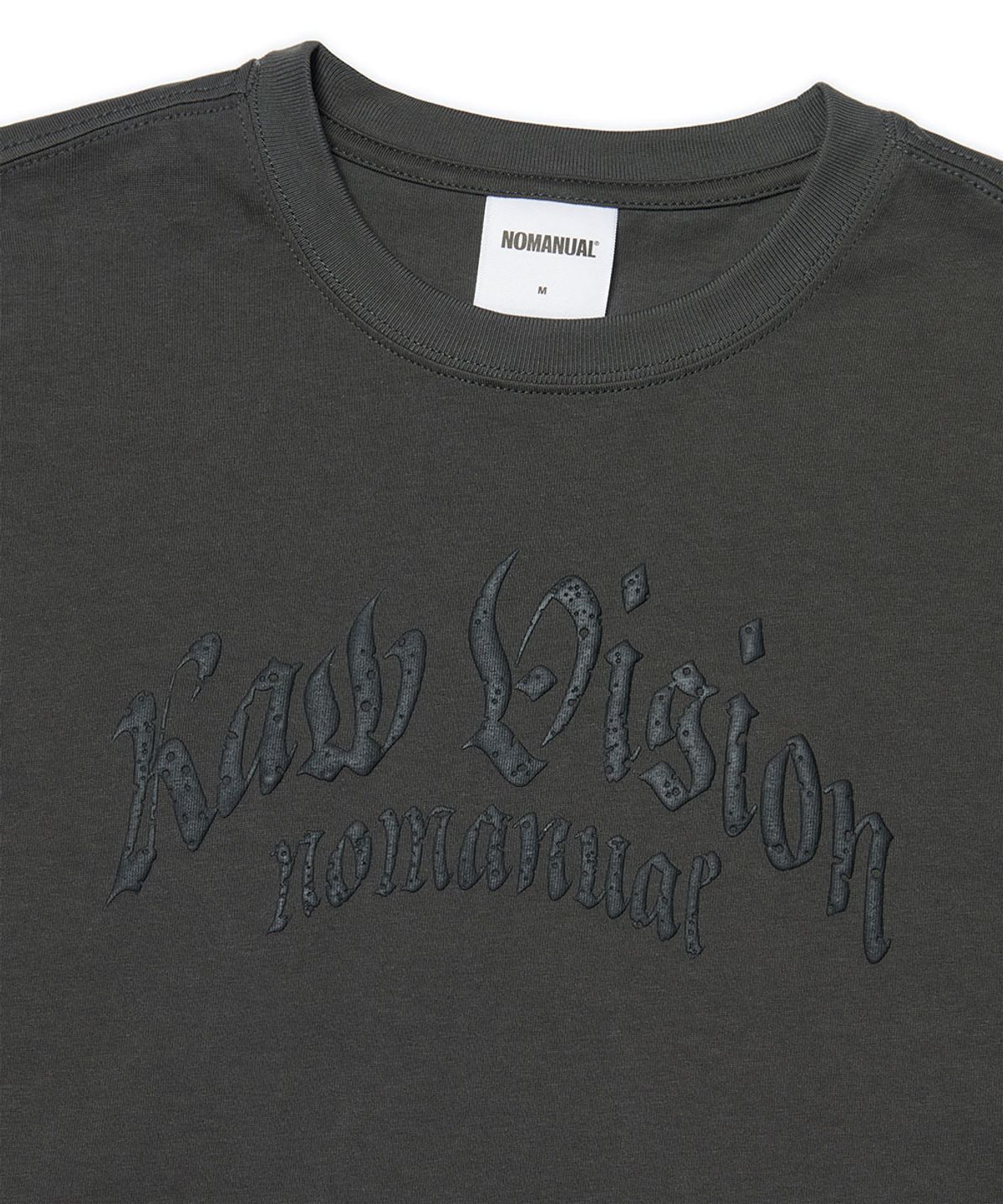 노매뉴얼(NOMANUAL) F.P LONG SLEEVE TEE - CHARCOAL