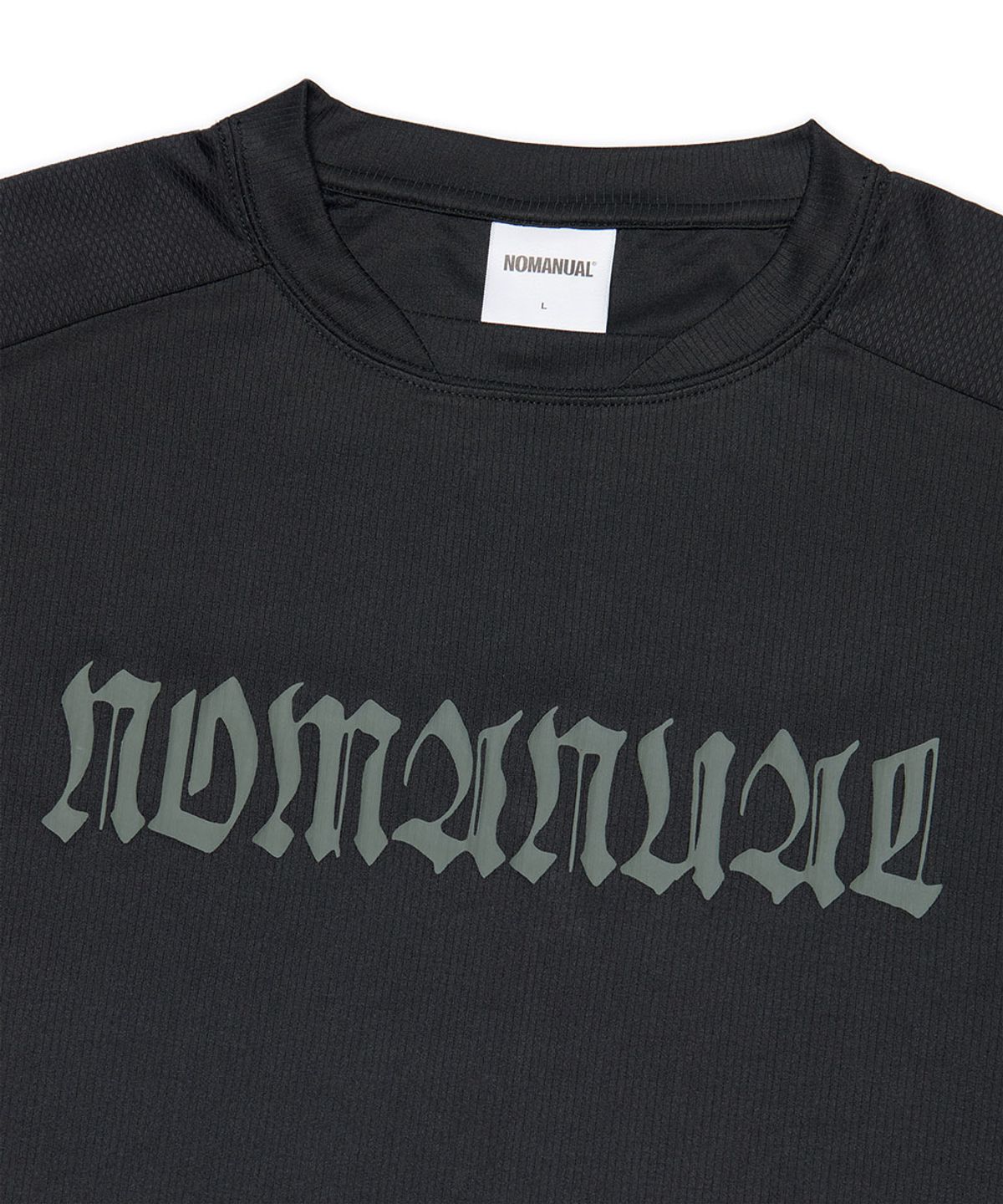 노매뉴얼(NOMANUAL) STATIC MESH LONG SLEEVE - BLACK