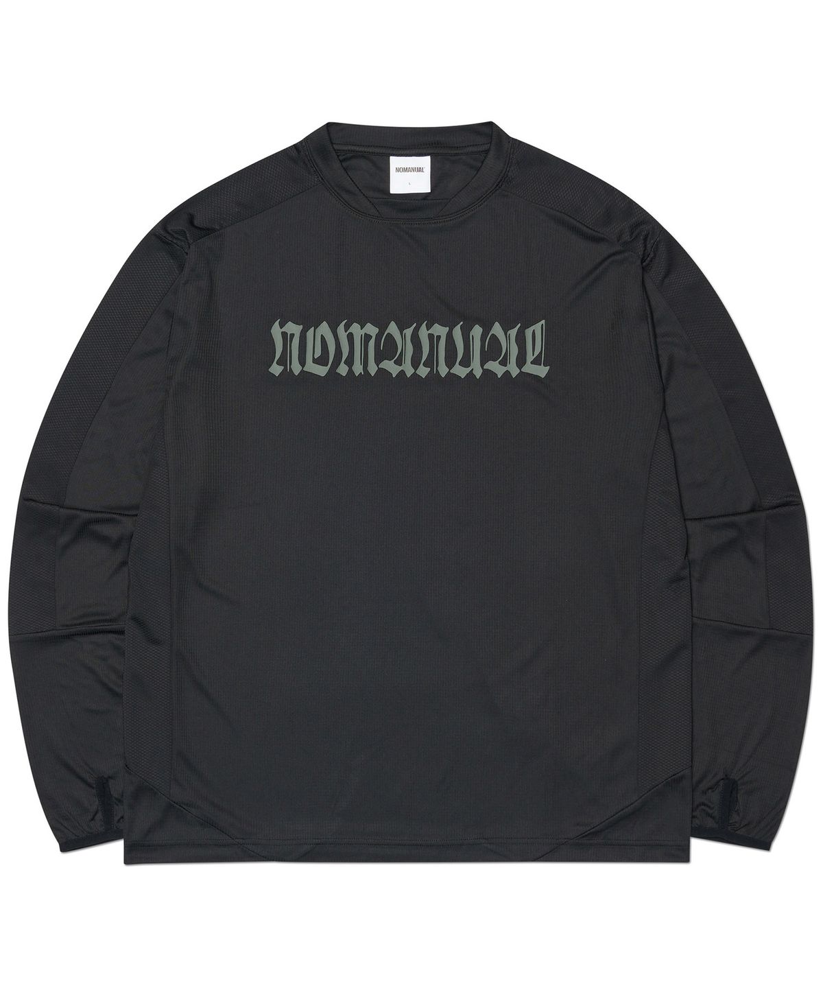 노매뉴얼(NOMANUAL) STATIC MESH LONG SLEEVE - BLACK