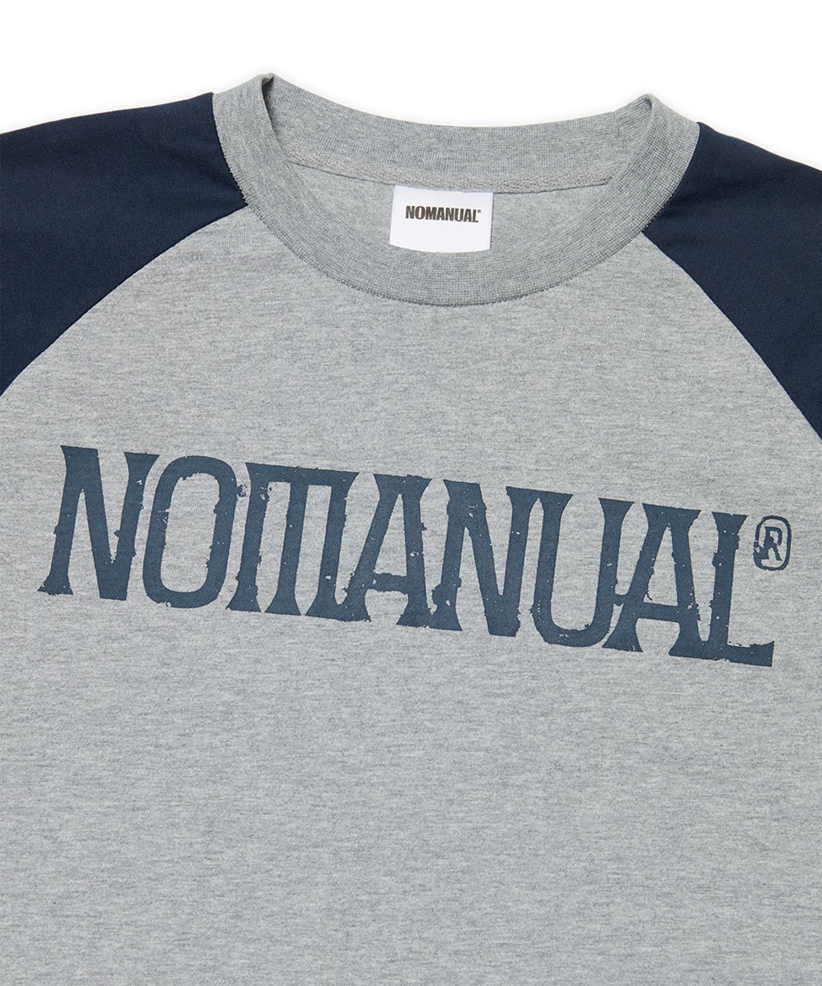 노매뉴얼(NOMANUAL) DUO TONE RAGLAN LONG SLEEVE TEE - DARK NAVY