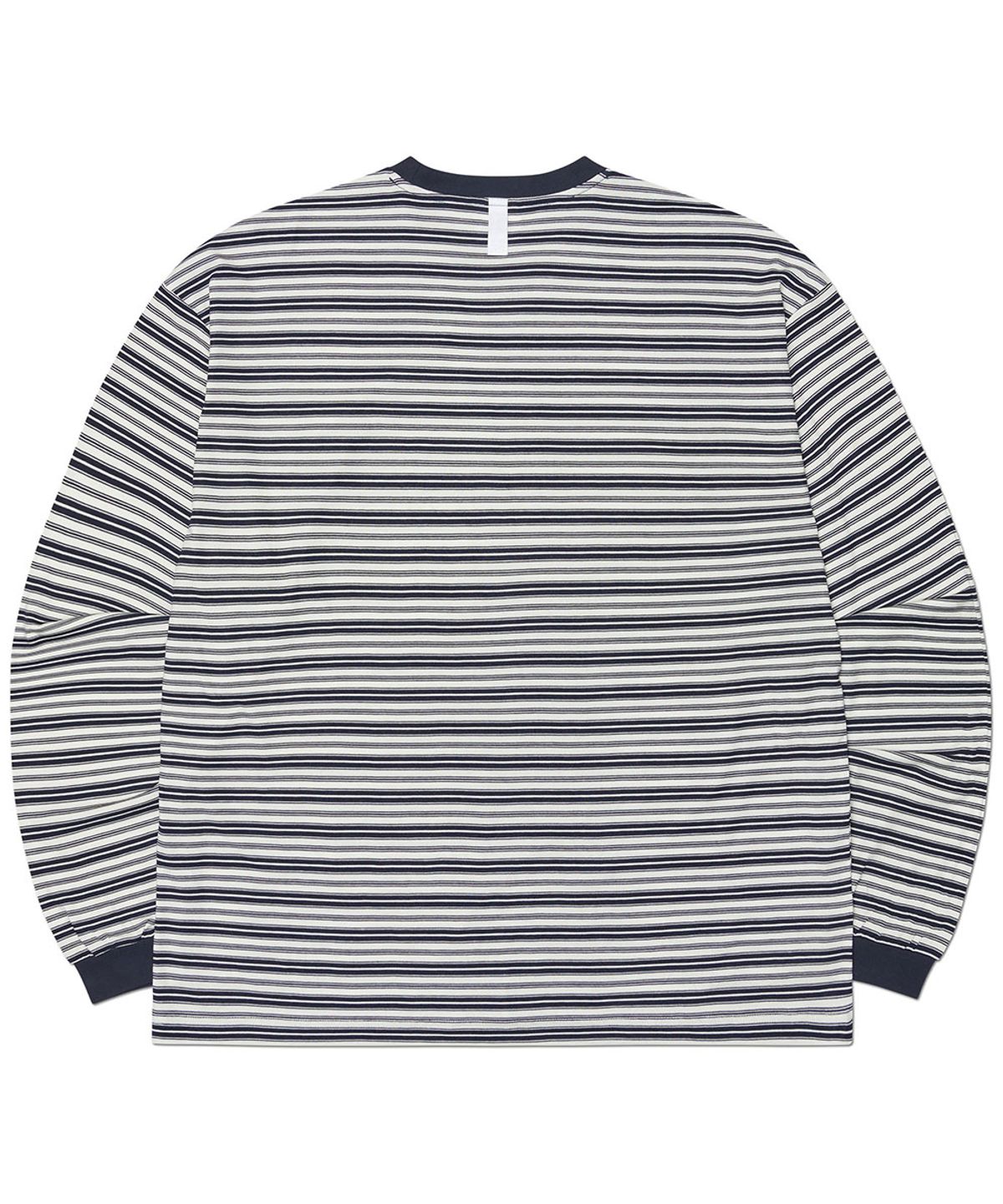 노매뉴얼(NOMANUAL) OFFBEAT STRIPE LONG SLEEVE TEE - BLACK