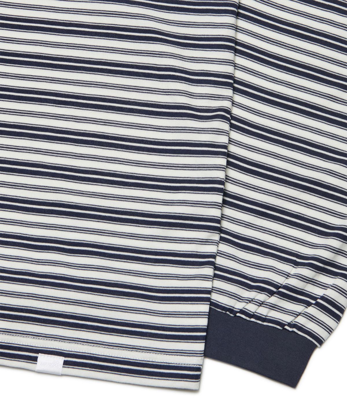 노매뉴얼(NOMANUAL) OFFBEAT STRIPE LONG SLEEVE TEE - BLACK