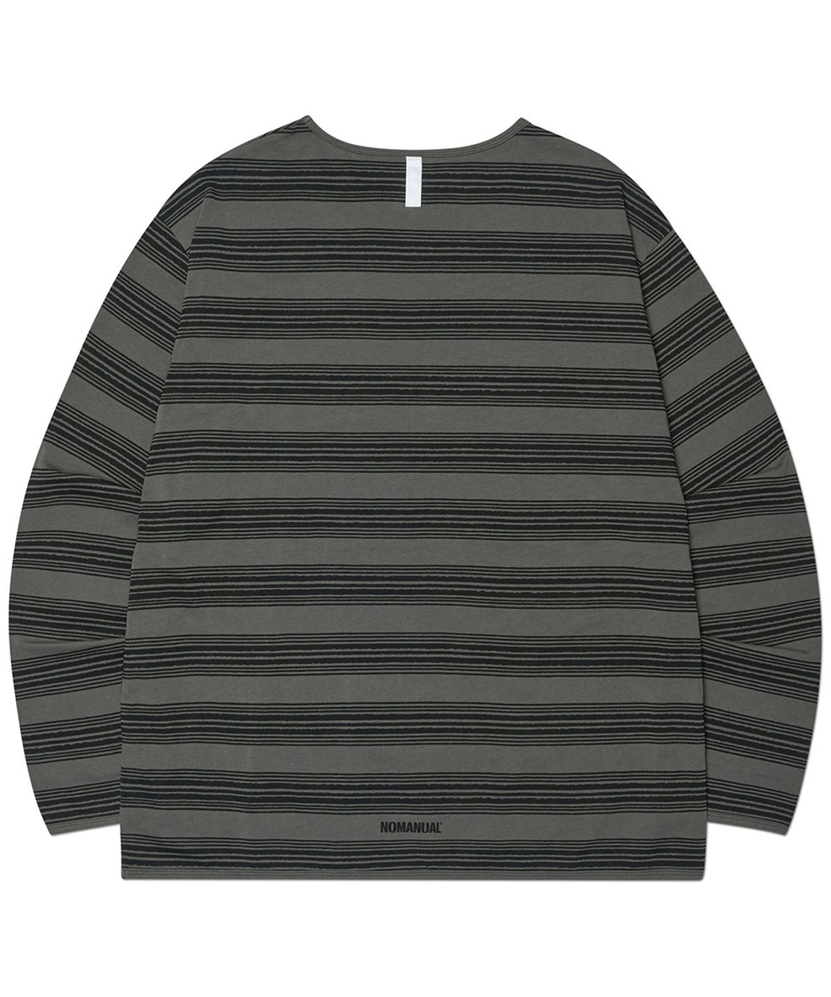 노매뉴얼(NOMANUAL) PAINTED STRIPE LONG SLEEVE TEE - BLACK