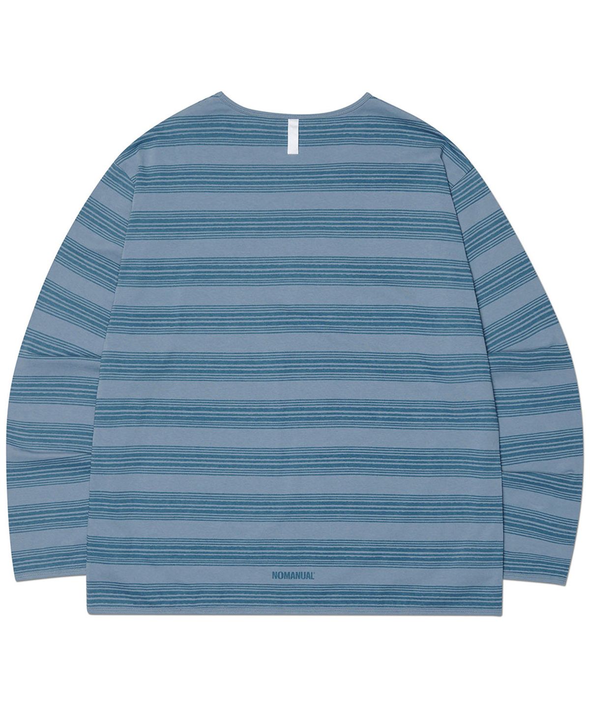 노매뉴얼(NOMANUAL) PAINTED STRIPE LONG SLEEVE TEE - BLUE