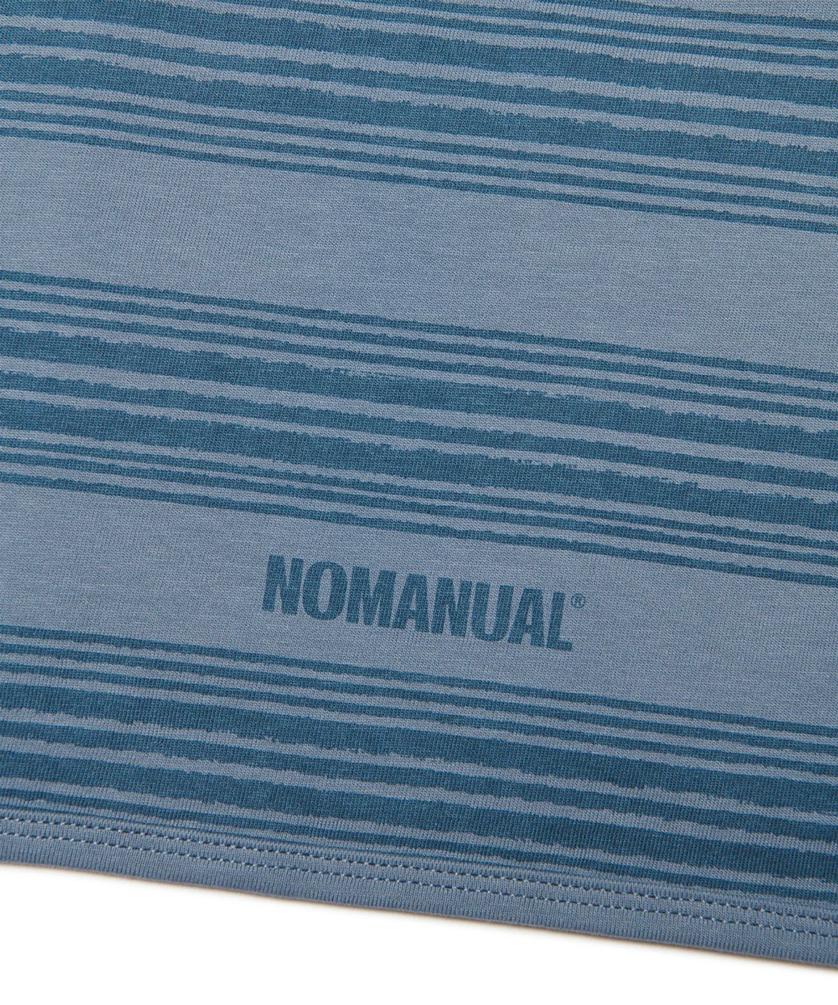 노매뉴얼(NOMANUAL) PAINTED STRIPE LONG SLEEVE TEE - BLUE