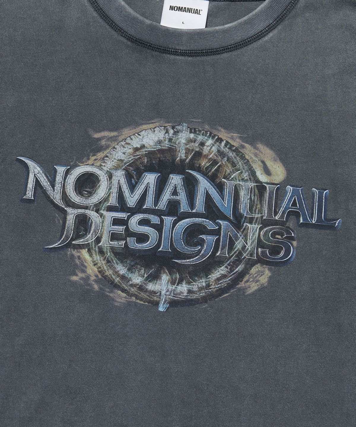노매뉴얼(NOMANUAL) ARC CORE LONG SLEEVE TEE - WASHED CHARCOAL