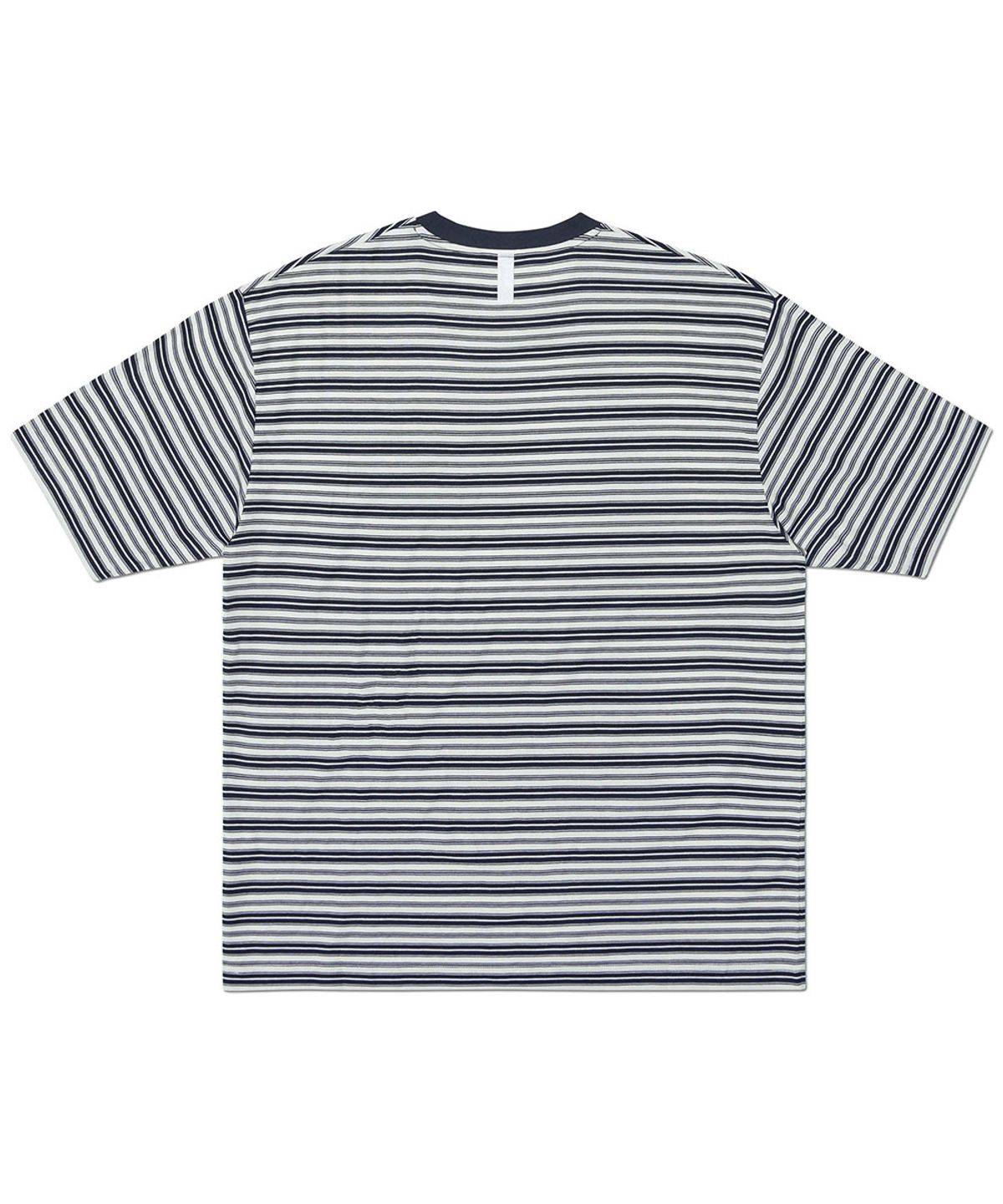 노매뉴얼(NOMANUAL) OFFBEAT STRIPE T-SHIRT - BLACK