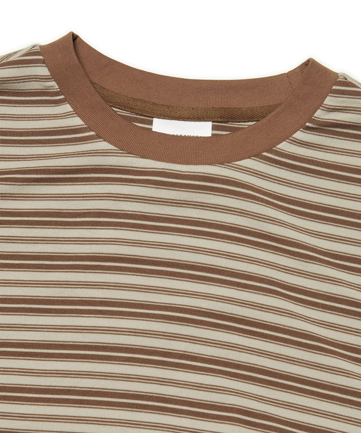 노매뉴얼(NOMANUAL) OFFBEAT STRIPE T-SHIRT - BROWN