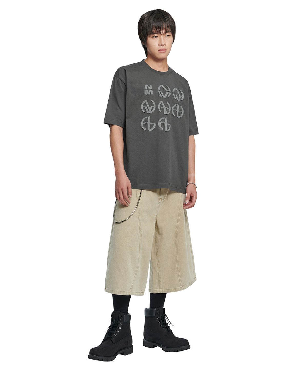 노매뉴얼(NOMANUAL) NM GENESIS T-SHIRT - CHARCOAL