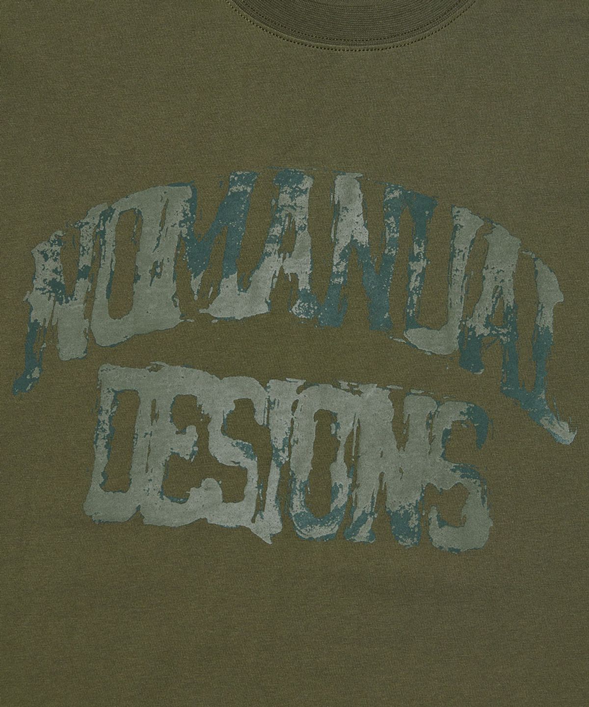 노매뉴얼(NOMANUAL) SMEAR ARCH LOGO T-SHIRT - KHAKI