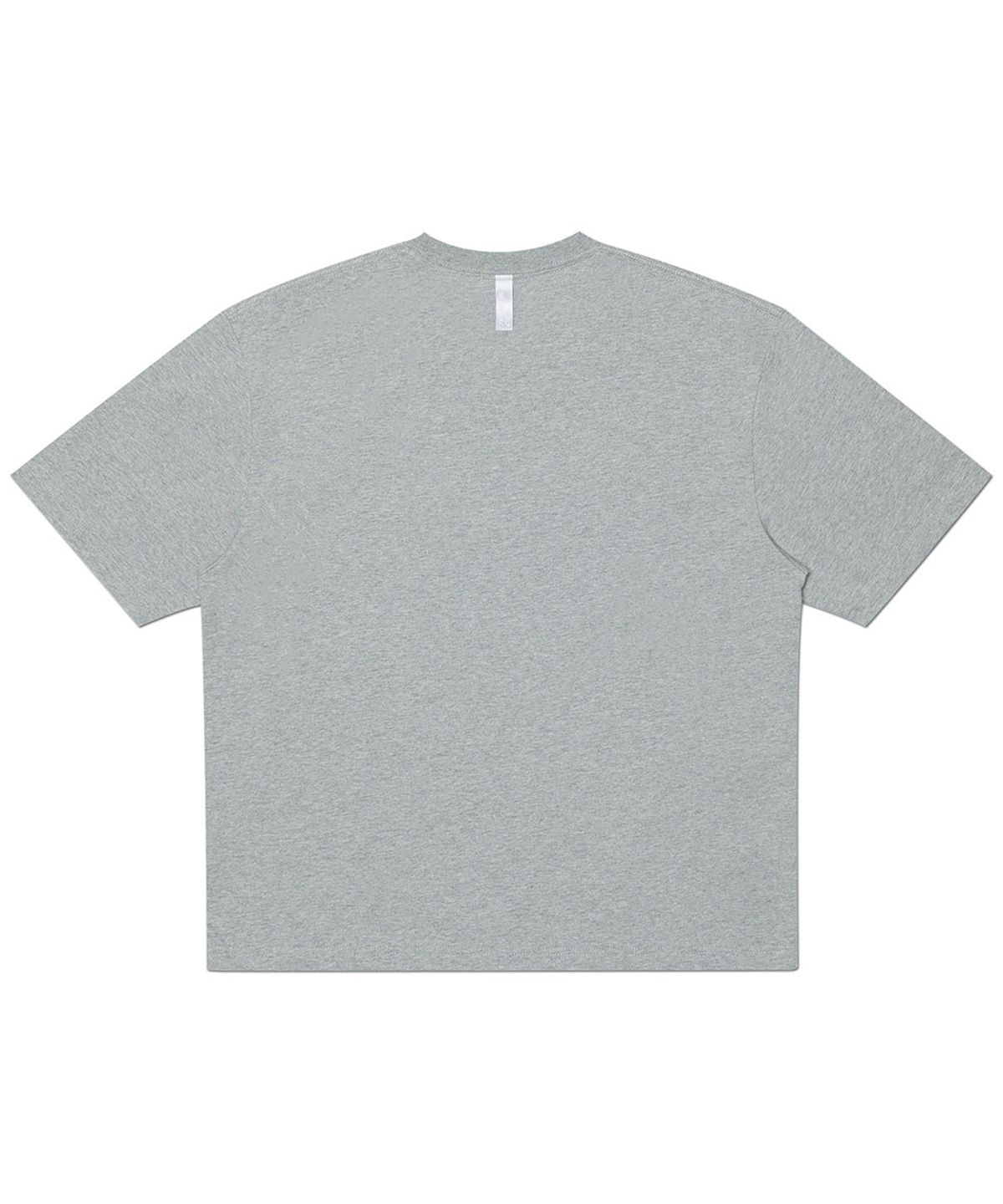 노매뉴얼(NOMANUAL) WAFFLE PATCHED CROP T-SHIRT - MELANGE