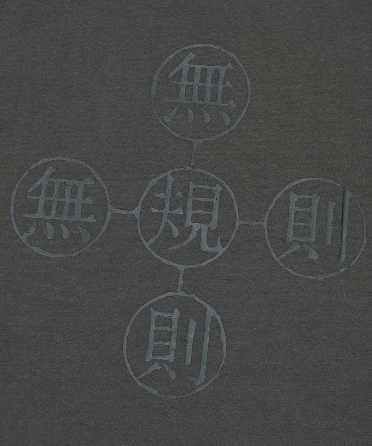 노매뉴얼(NOMANUAL) 無規則 ORBIT CROSS T-SHIRT - CHARCOAL
