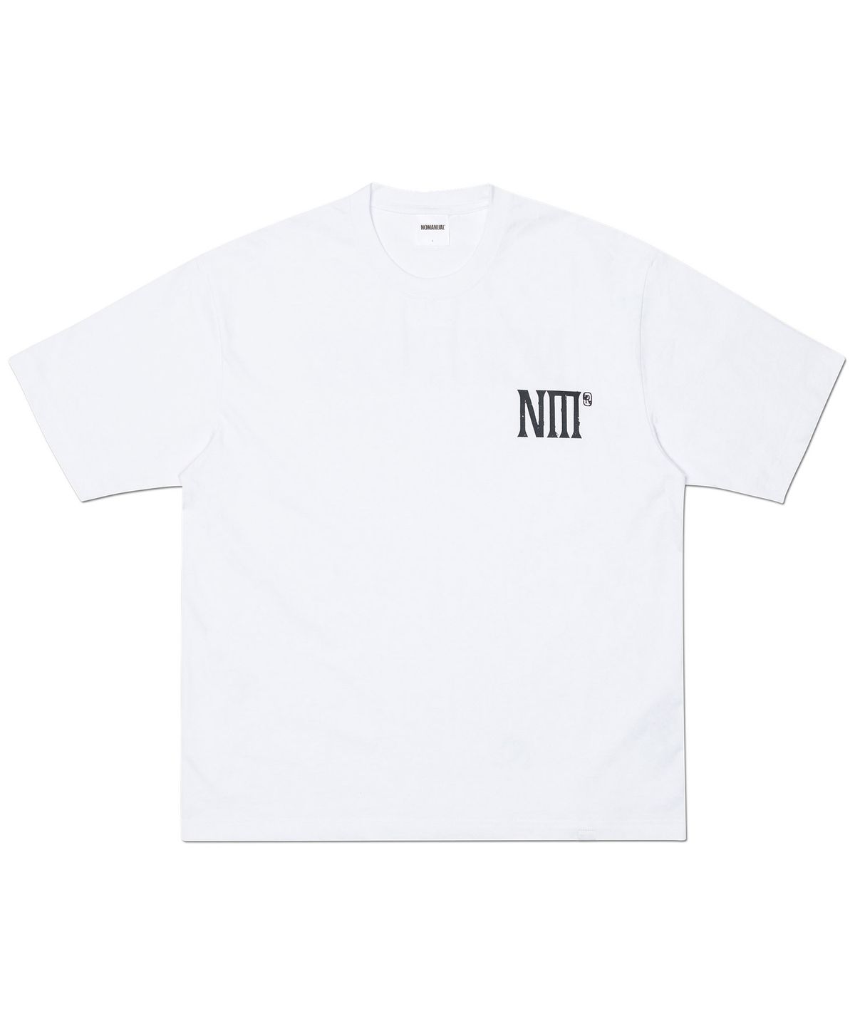 노매뉴얼(NOMANUAL) TWO FACE LOGO T-SHIRT - WHITE
