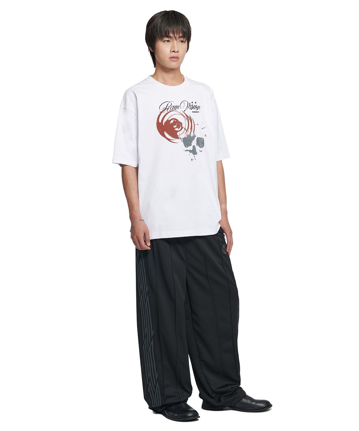 노매뉴얼(NOMANUAL) 3C SKULL T-SHIRT - WHITE