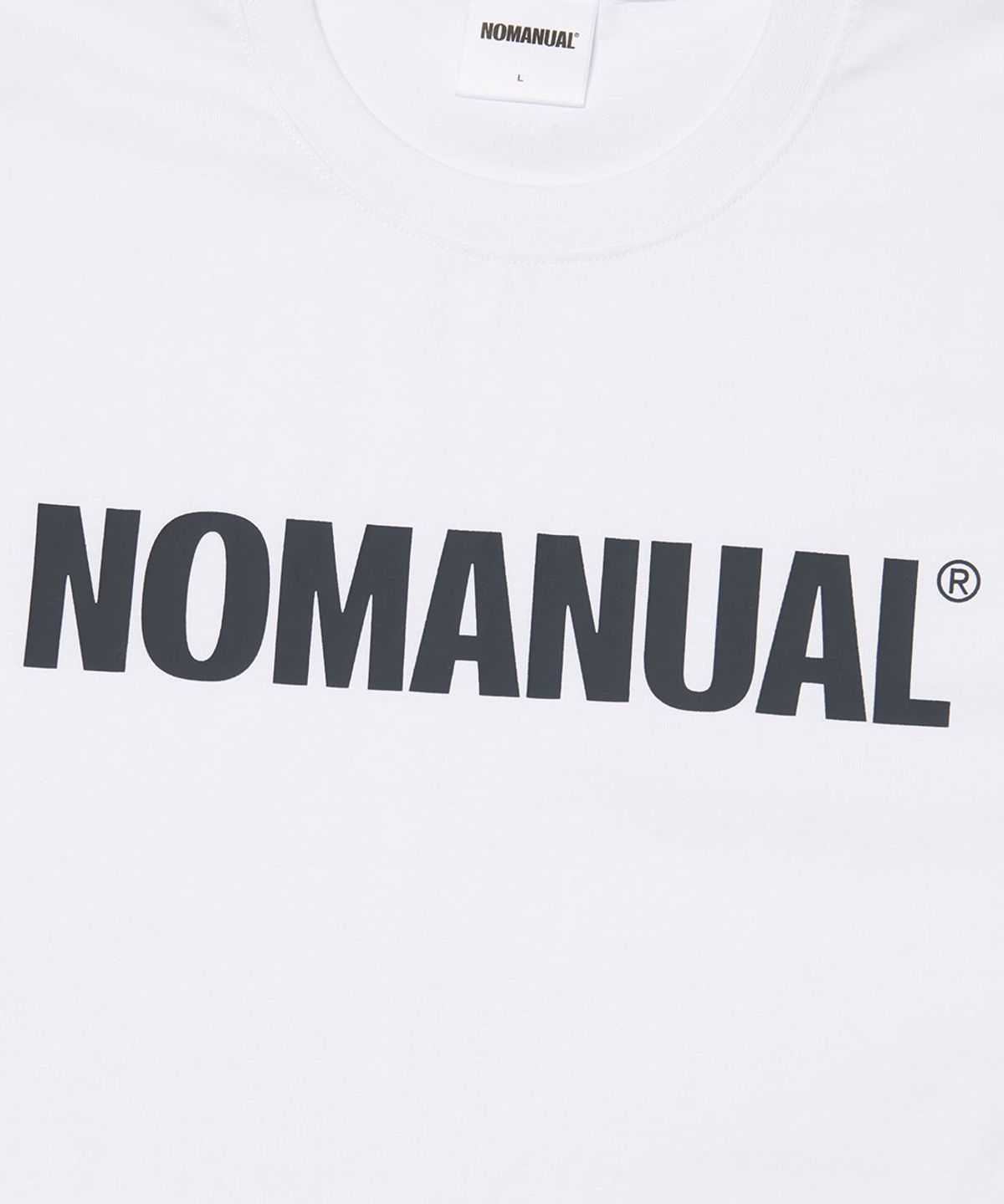 노매뉴얼(NOMANUAL) NM TEXT LOGO T-SHIRT - WHITE