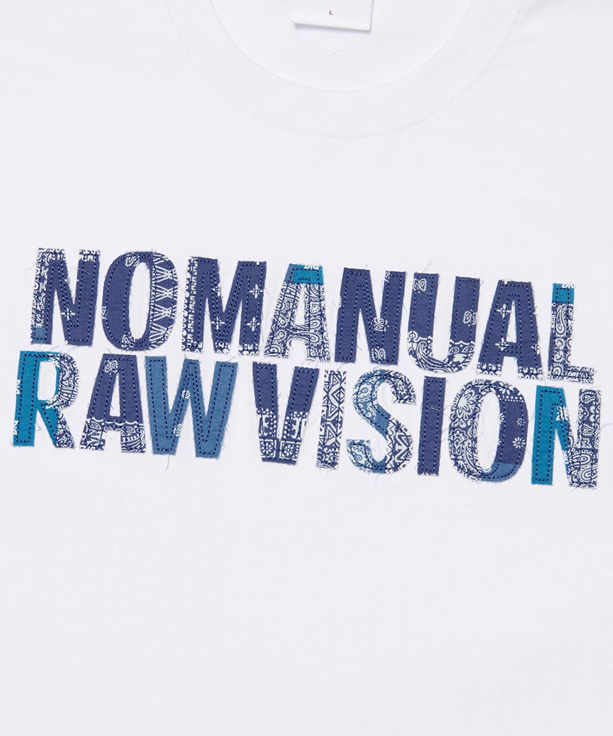 노매뉴얼(NOMANUAL) PAISLEY APPLIQUE T-SHIRT - WHITE