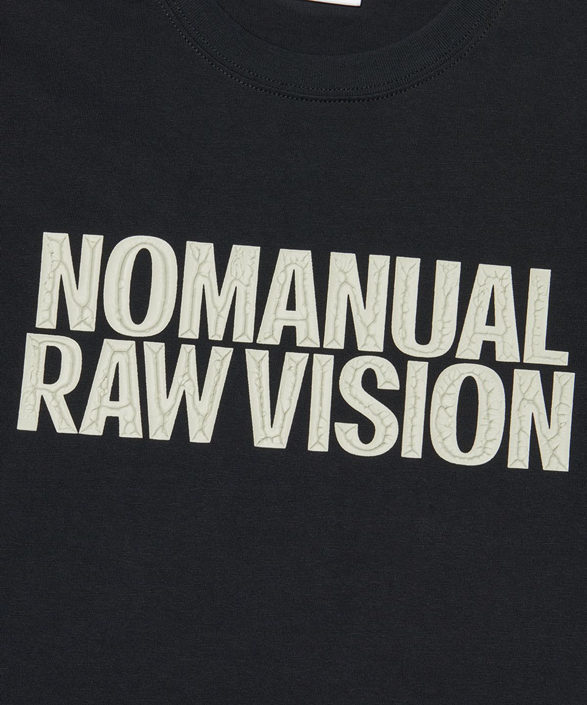 노매뉴얼(NOMANUAL) ROUGH TEXTURE PRINT T-SHIRT - BLACK