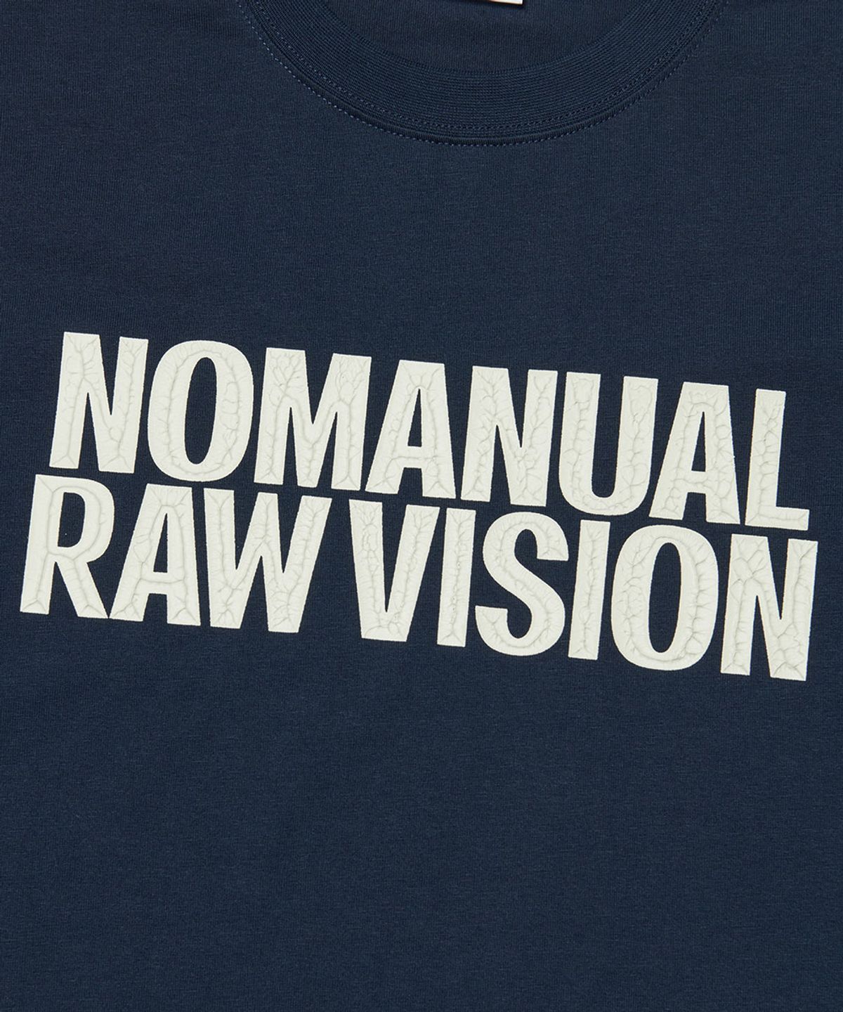 노매뉴얼(NOMANUAL) ROUGH TEXTURE PRINT T-SHIRT - DARK NAVY