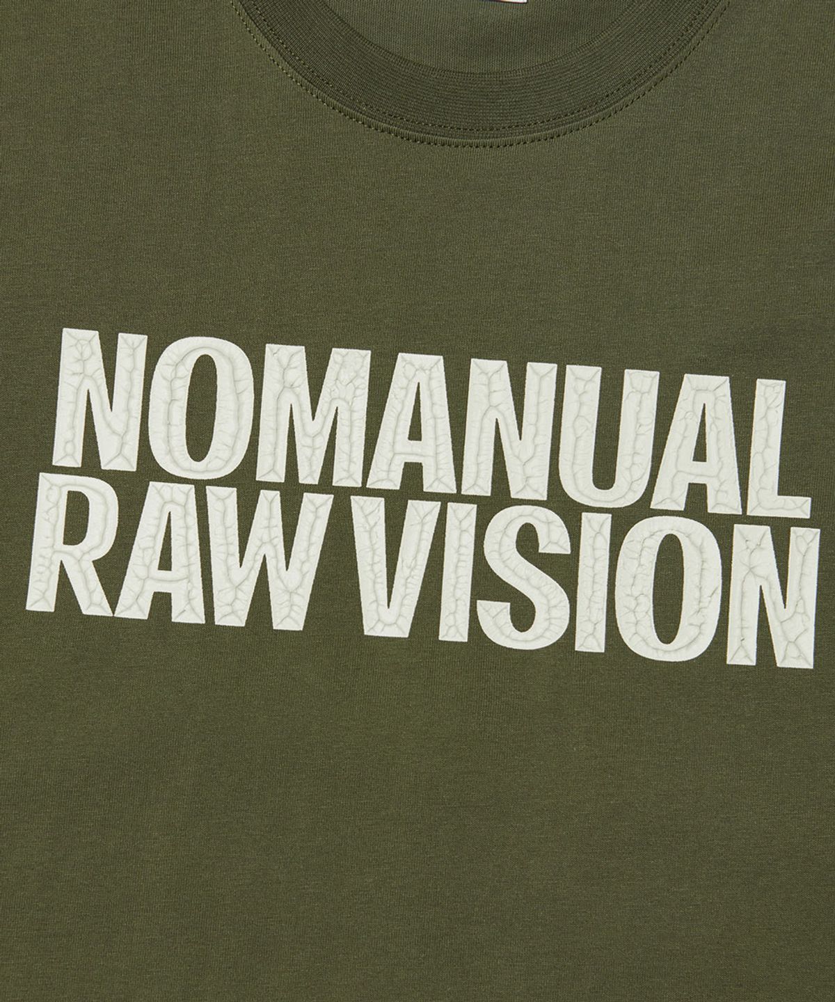 노매뉴얼(NOMANUAL) ROUGH TEXTURE PRINT T-SHIRT - KHAKI