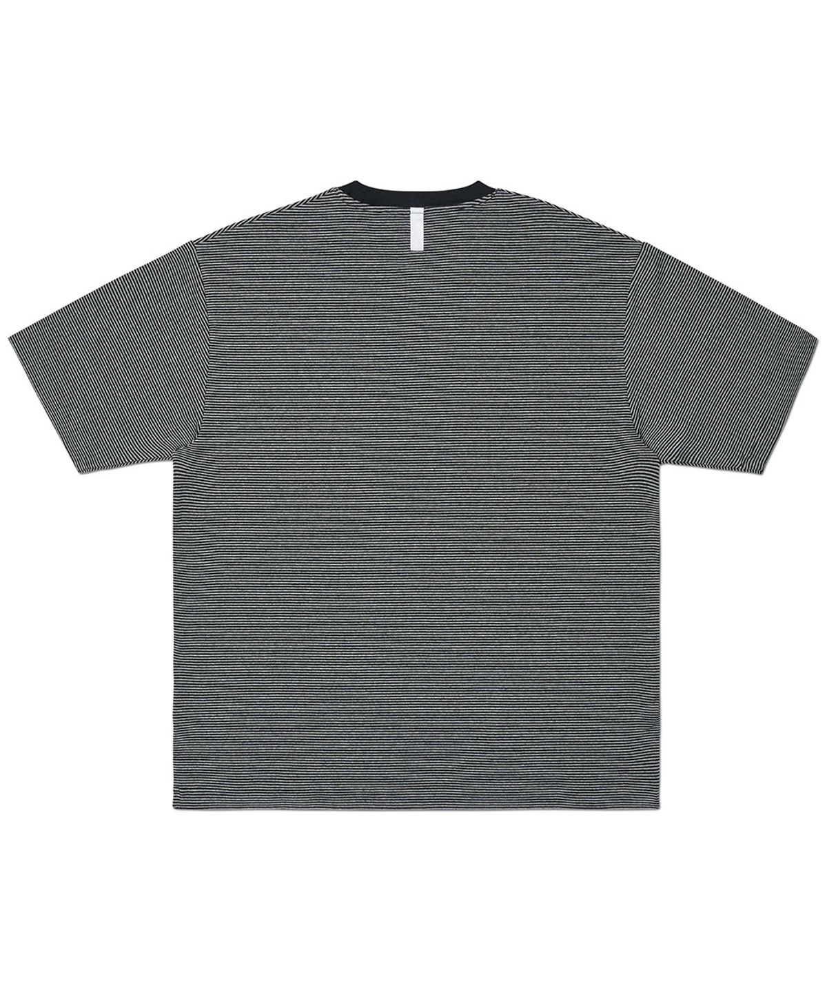 노매뉴얼(NOMANUAL) FINE STRIPE T-SHIRT - BLACK