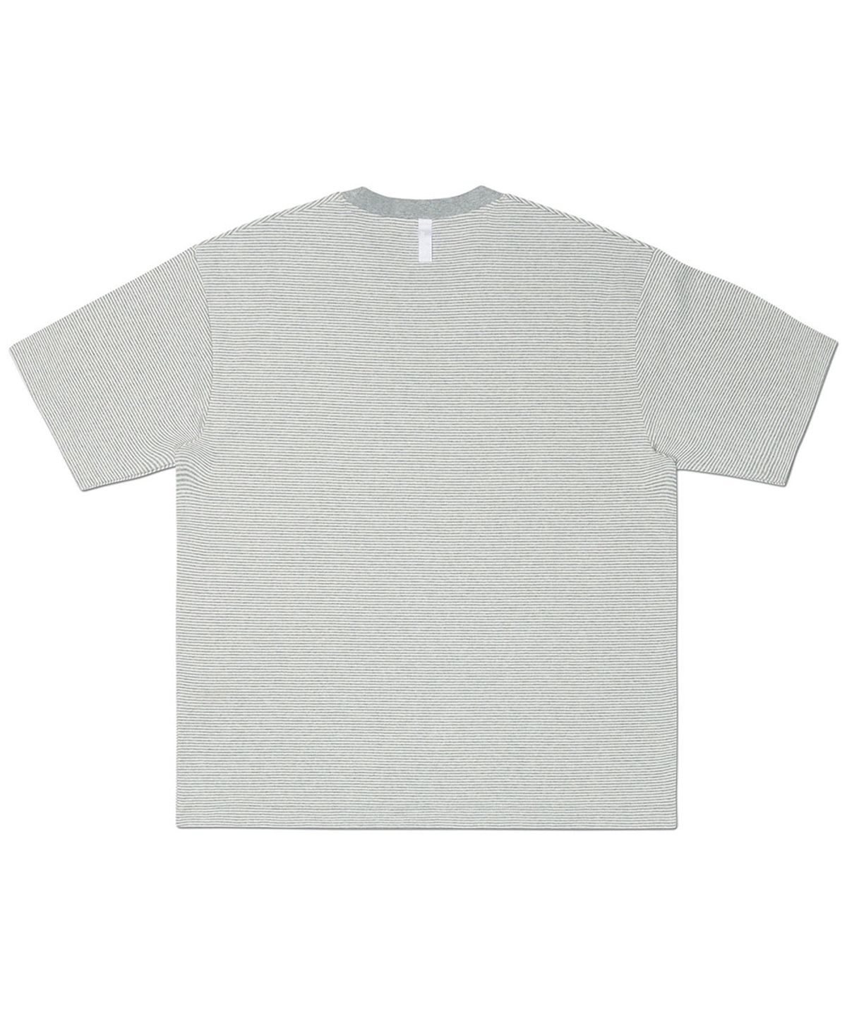 노매뉴얼(NOMANUAL) FINE STRIPE T-SHIRT - GRAY